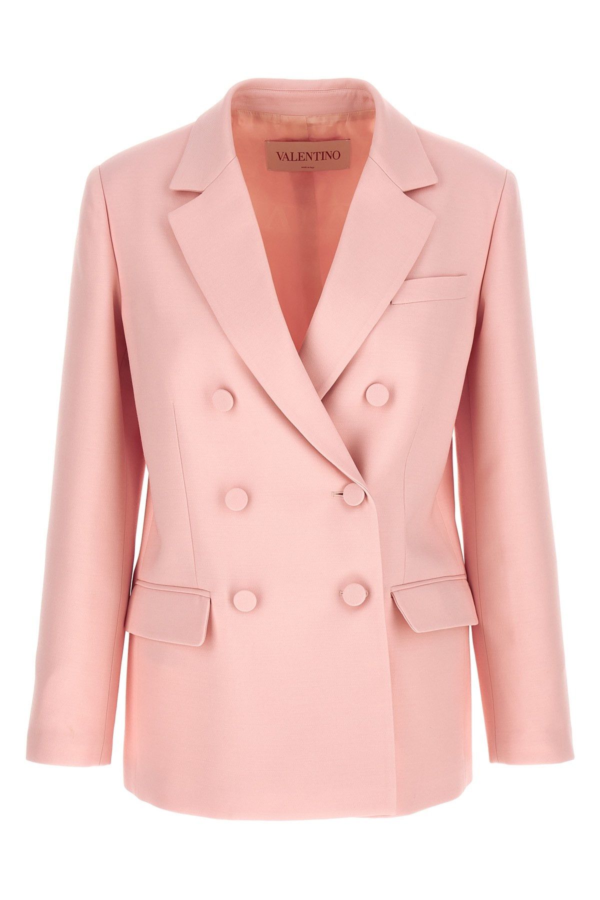 image of Valentino Garavani Double-Breasted Blazer in Pink, Women's (Size XS)