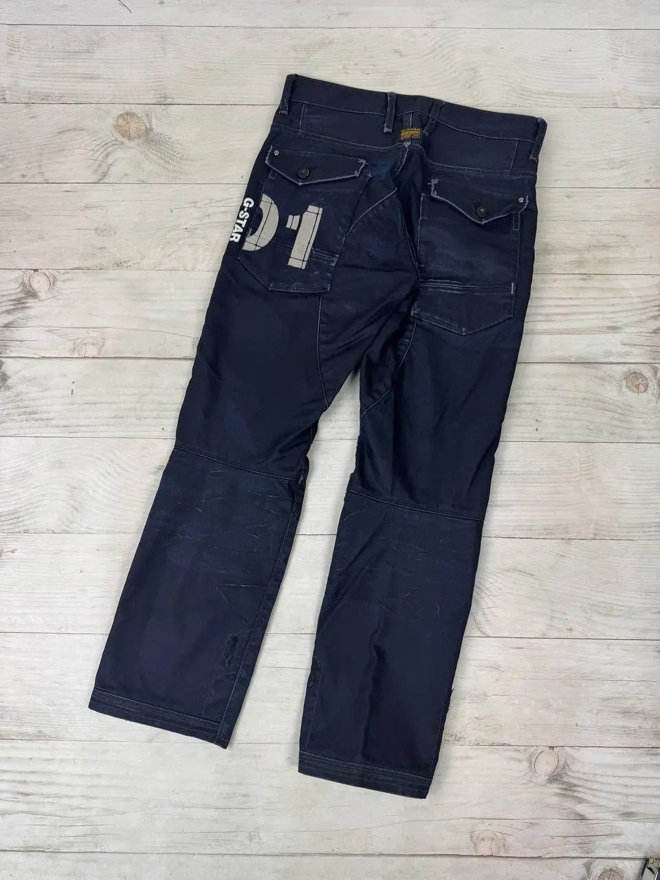 G-Star Vintage G Star Raw Big Logo Cargo Denim Jeans Pants Y2K 90s Size US 33 - 1 Thumbnail