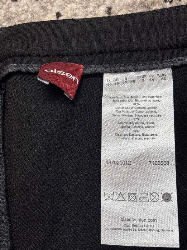 Other OLSEN Genuine Leather Front Tapered Pants Black US 12 Size 34" / US 12 / IT 48 - 9 Thumbnail