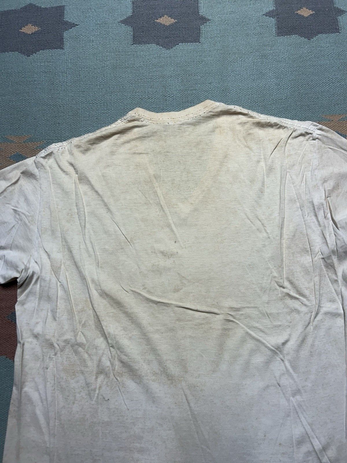 Vintage Vtg 80s blank white t shirt v neck worn soft cotton adult XL Size US XL / EU 56 / 4 - 11 Thumbnail