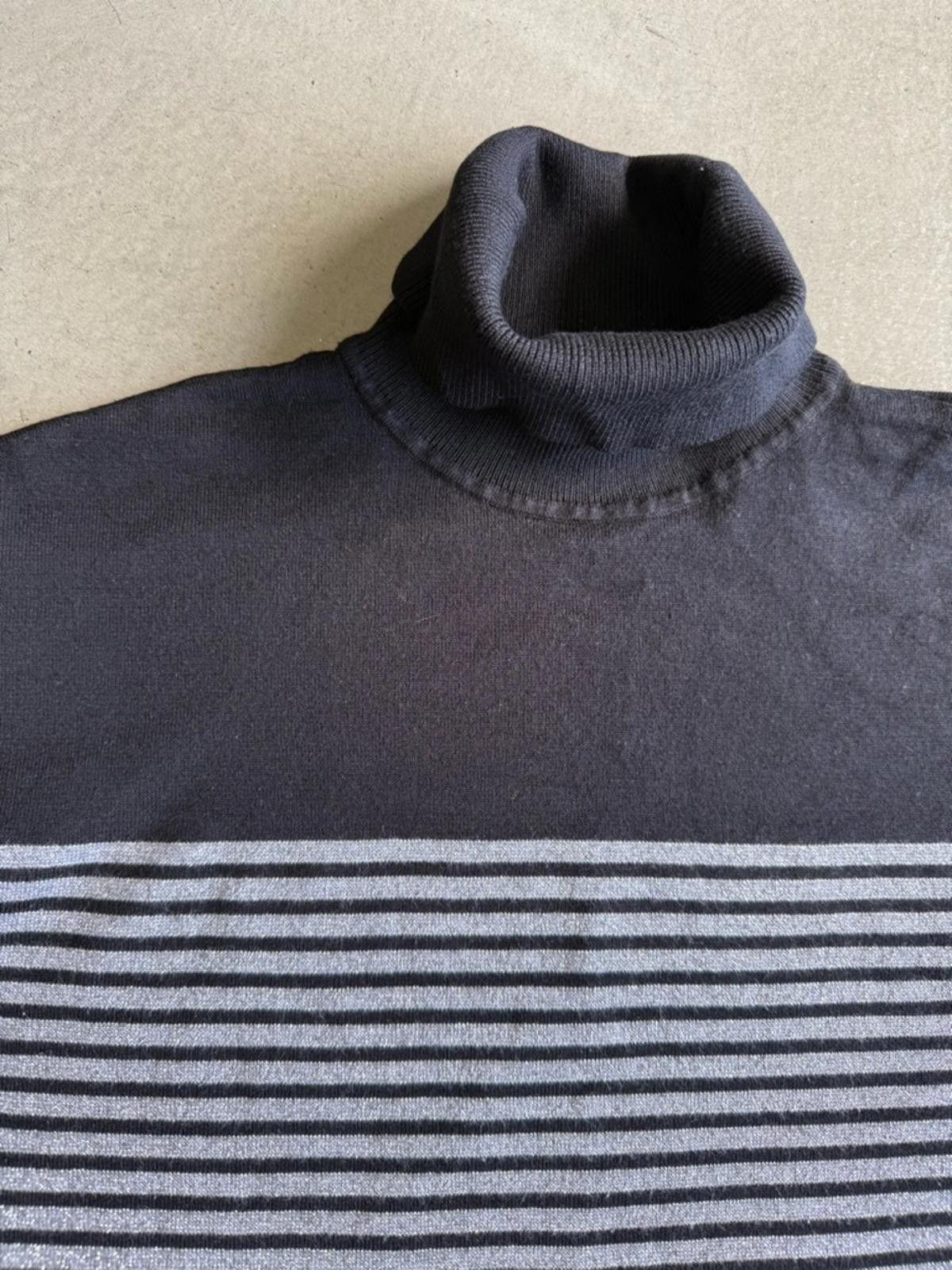 DKNY DKNY / Striped Turtleneck Sweater / Black Silver Size S / US 4 / IT 40 - 3 Thumbnail
