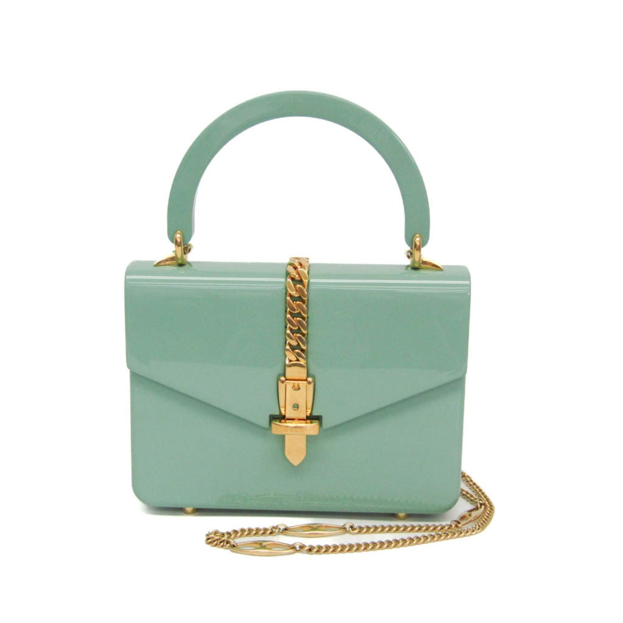 Gucci Gucci Sylvie 1969 Acrylic Mini 589482 Women's Acrylic Handbag,Shoulder Bag Light Green Size ONE SIZE - 1 Thumbnail