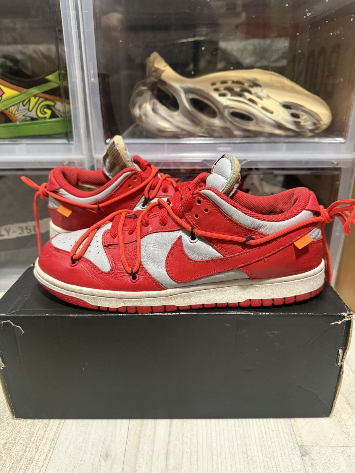 Nike × Off-White Off-White Nike Dunk Low University Red Size US 8 / EU 41 - 1 Thumbnail
