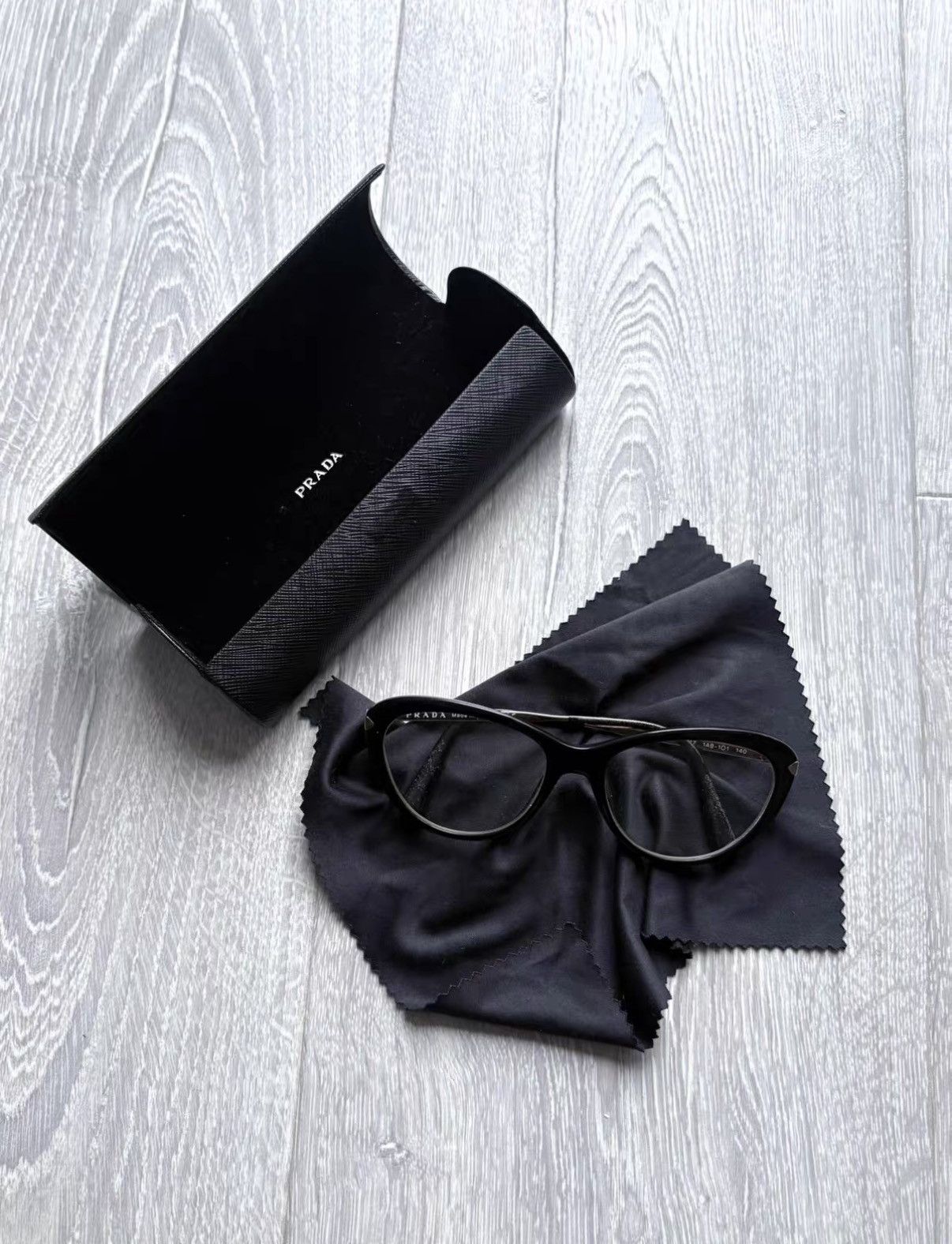 Prada Prada Cat-Eye Black & Silver Non-Polarized Sunglasses J29 Size ONE SIZE - 1 Thumbnail