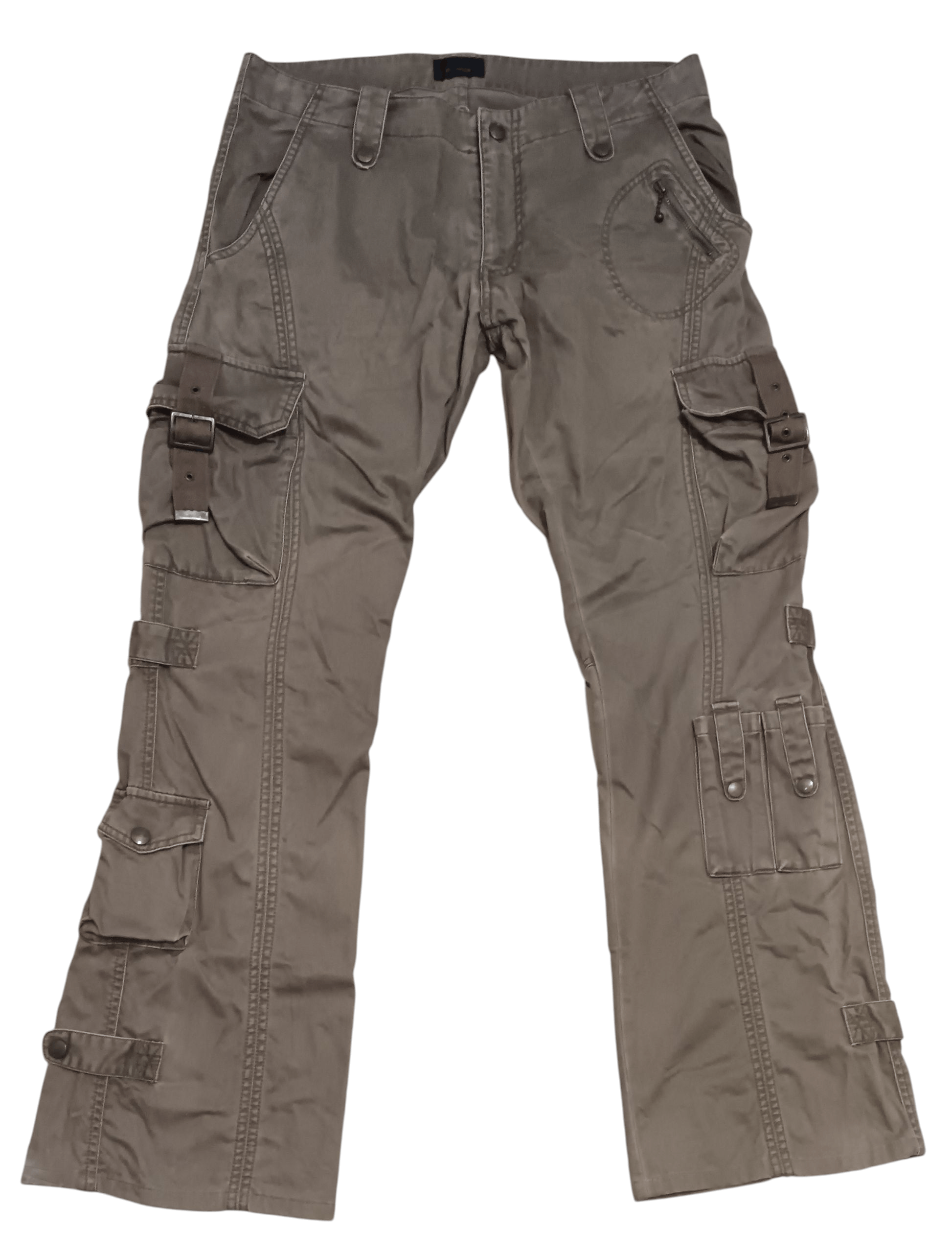 Tete Homme TETE HOMME MULTIPOCKET FLARED CARGO PANTS Size US 34 / EU 50 - 1 Thumbnail