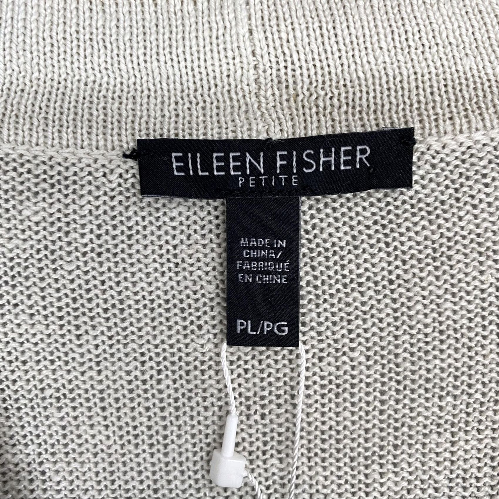 Eileen Fisher Eileen Fisher Cardigan Sweater Womens PL White Organic Linen V Neck Metallic Size L / US 10 / IT 46 - 5 Thumbnail