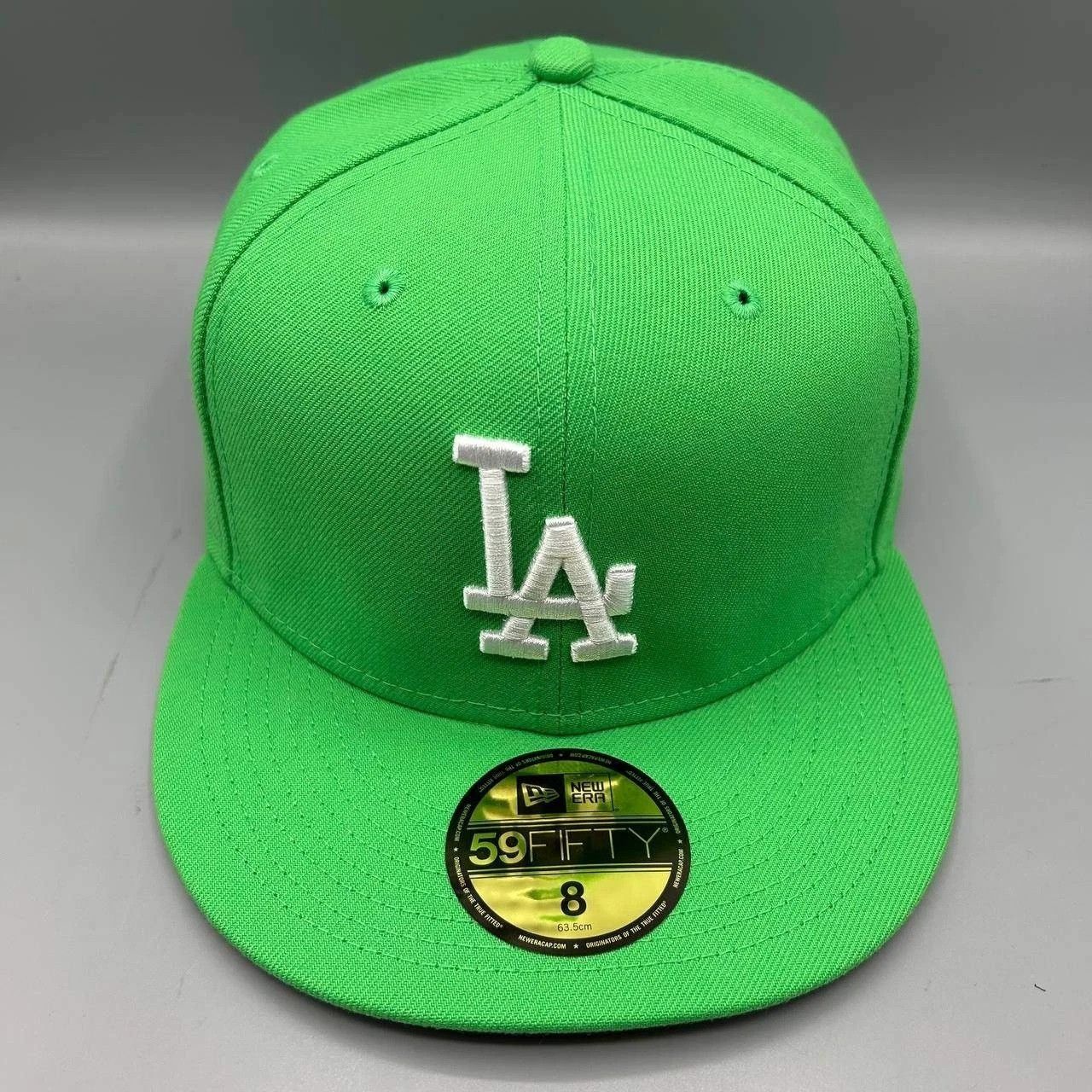 New Era Los Angeles LA Dodgers Hat Men 8 Green MLB Fitted Cap New Size ONE SIZE - 1 Thumbnail