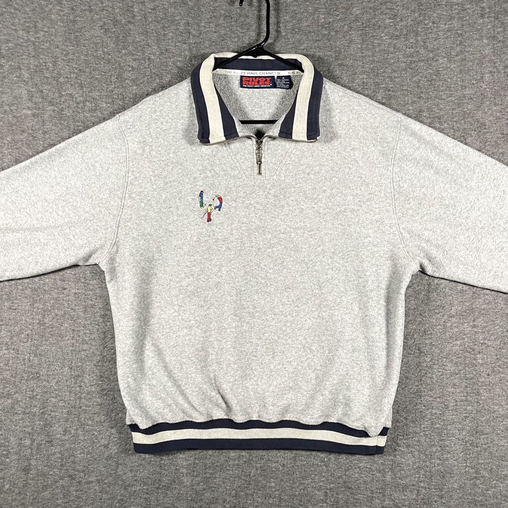 Vintage VINTAGE Pivot Rules Sweatshirt Mens M Gray 1/4 Zip Golf Graphic Fleece 90s Size US M / EU 48-50 / 2 - 3 Thumbnail