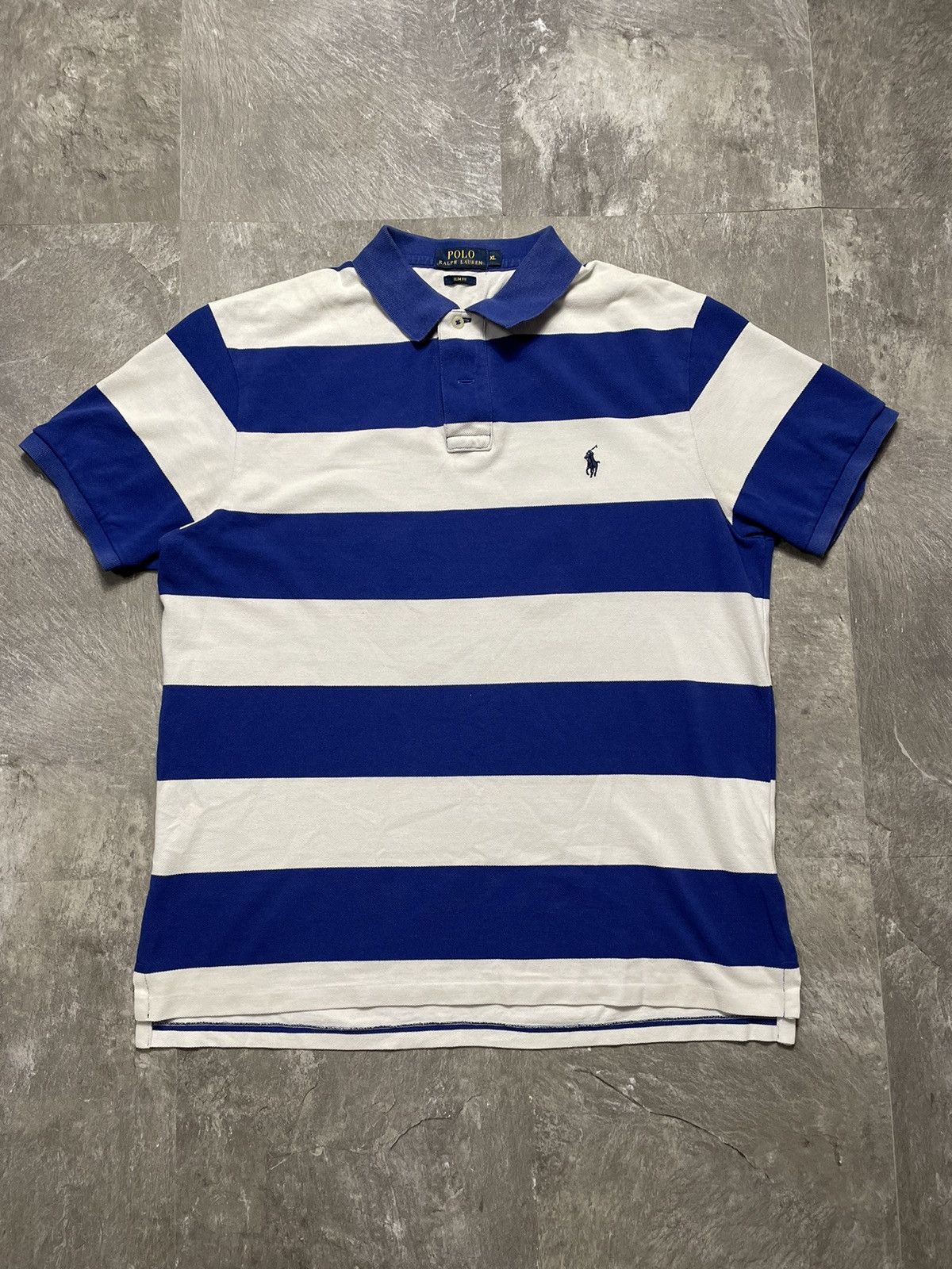 Polo Ralph Lauren Polo Ralph Lauren Polo Shirt Striped Luxury Blue White Y2k Size US XL / EU 56 / 4 - 1 Thumbnail