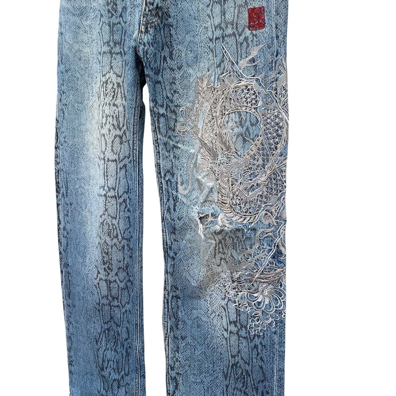 Karakuri Tamashii Distressed Karakuri Tamashii Snakeskin Dragon Embroidered Size US 33 - 5 Thumbnail