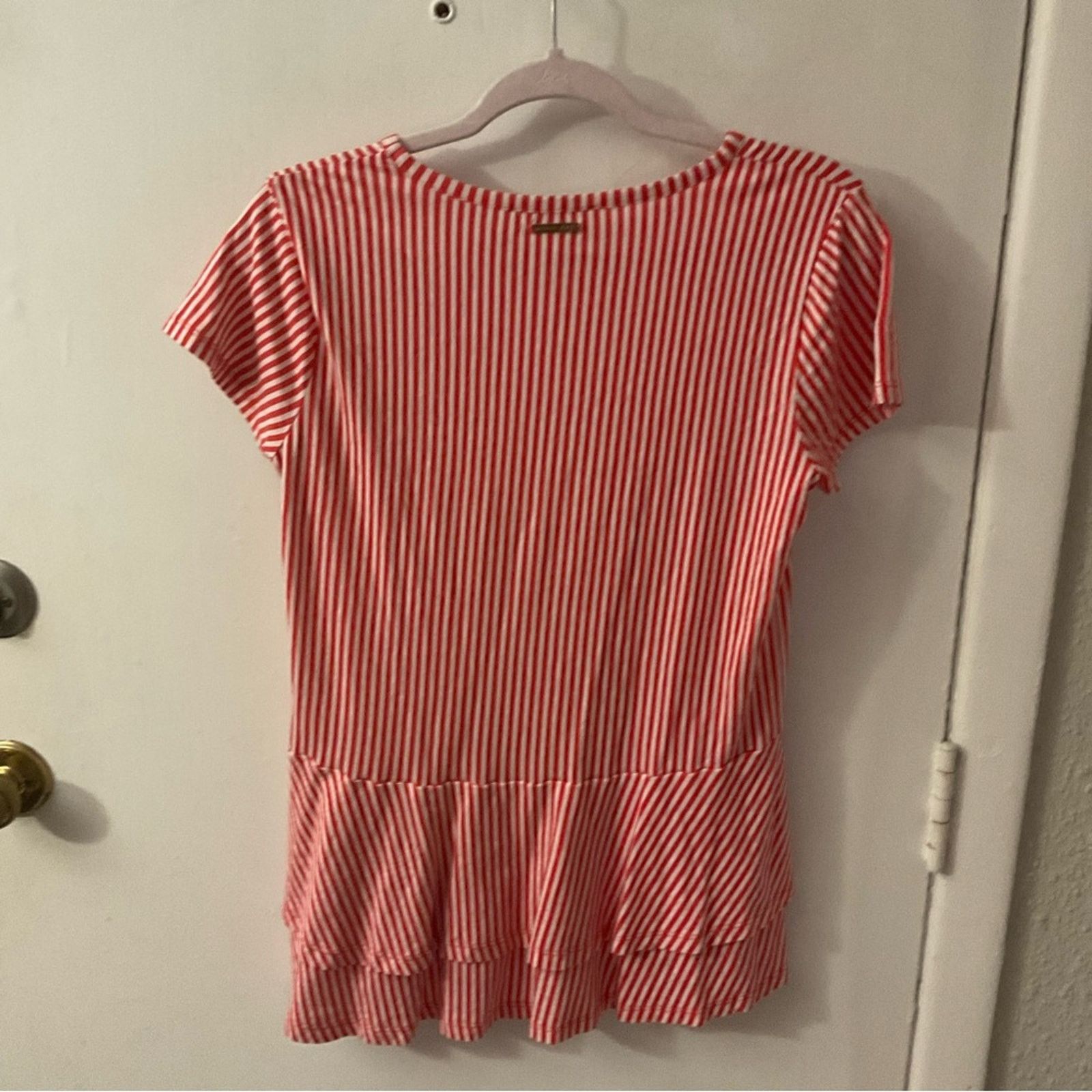 Michael Kors MICHAEL Michael Kors Short Sleeve Ruffle Tier Peplum Size M / US 6-8 / IT 42-44 - 4 Thumbnail