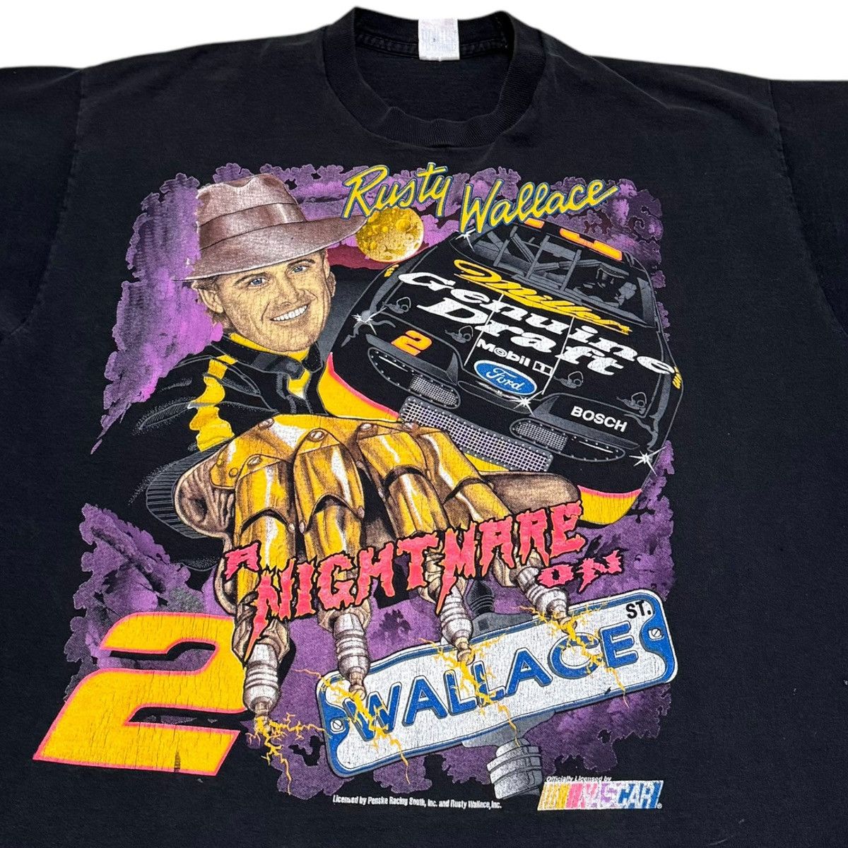NASCAR × Vintage Vintage 90s Rusty Wallace Nightmare on Elm Street Shirt XL Size US XL / EU 56 / 4 - 2 Thumbnail