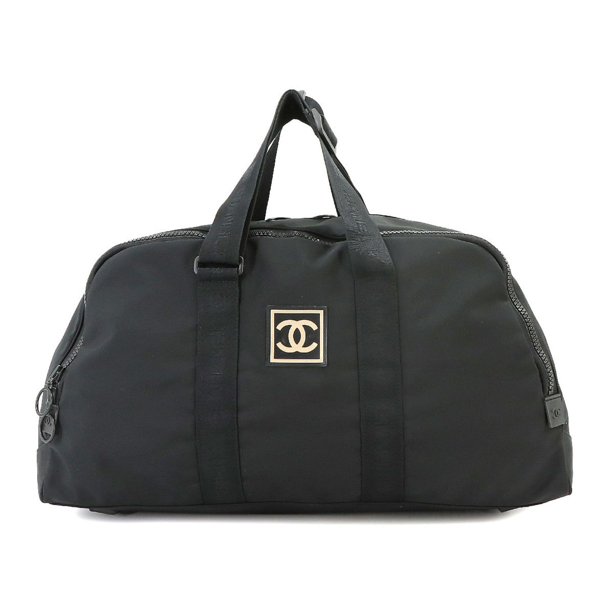 image of Chanel Sports Line Coco Mark Boston Bag Nylon Black A19976 Hardware, Women's