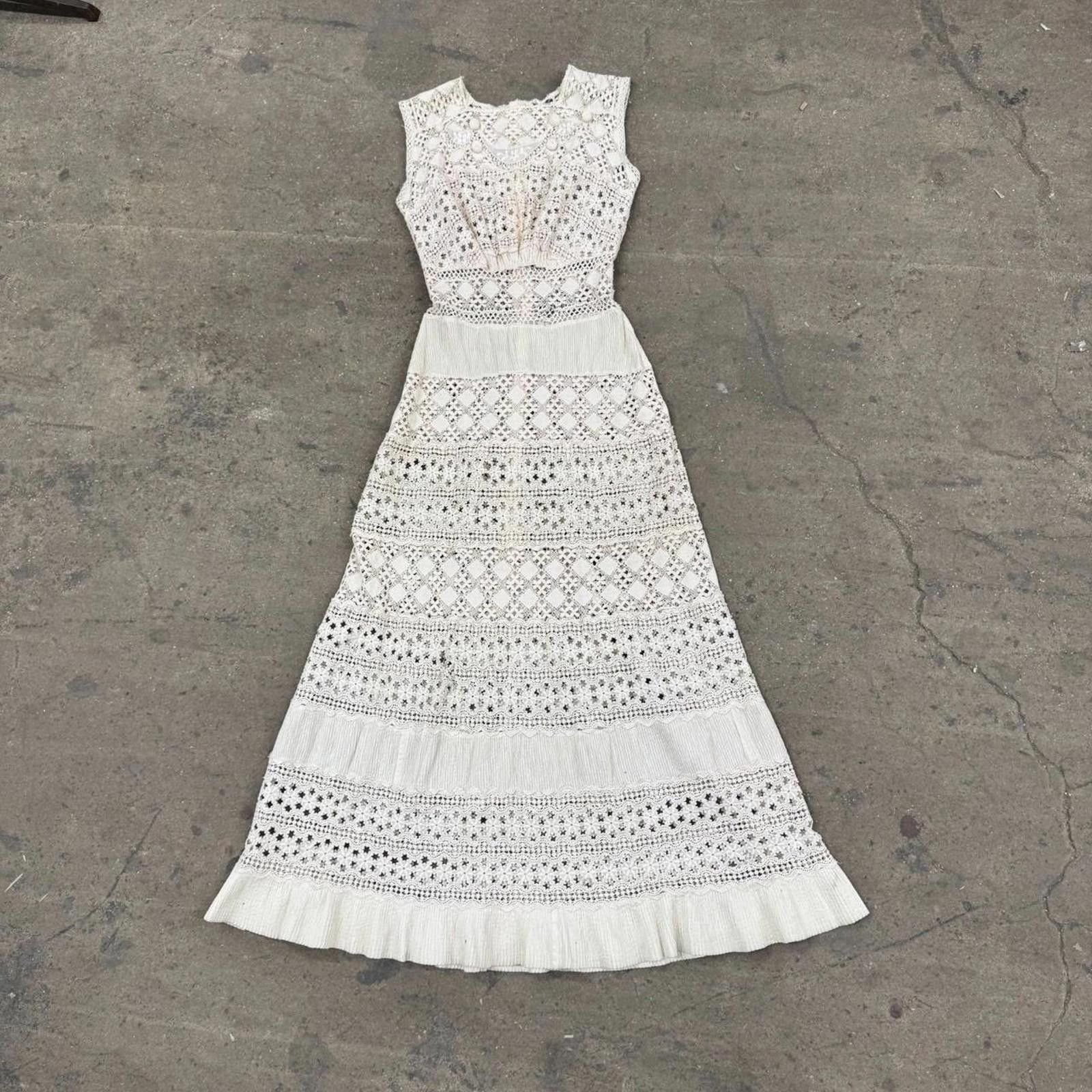 Antique Edwardian Lace Dress White Cotton Bridal