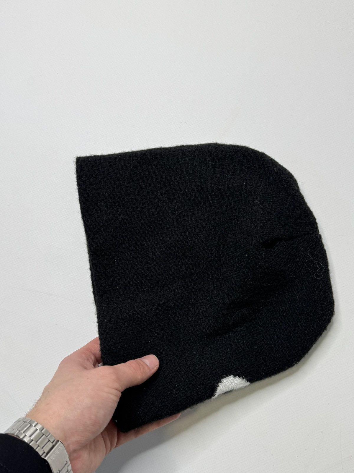 Vintage Black Conquer beanie hat swag y2k 00s streetwear sk8 skate Size ONE SIZE - 5 Thumbnail