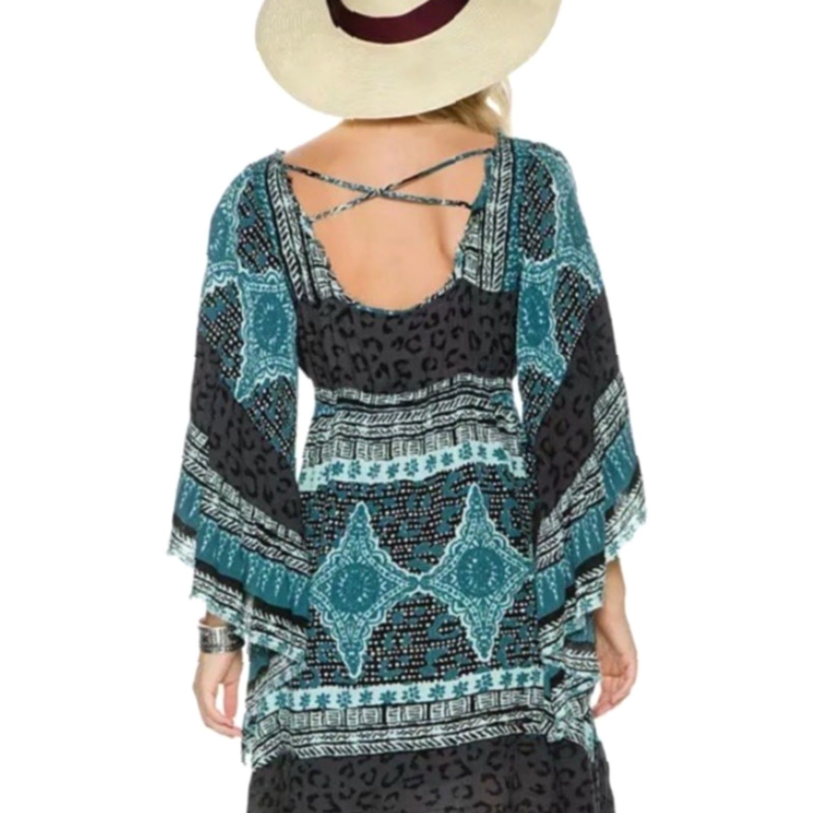 Free People Free People Dress Boho Adult Large Multicolor 70s Festival Womens Size L / US 10 / IT 46 - 2 Thumbnail