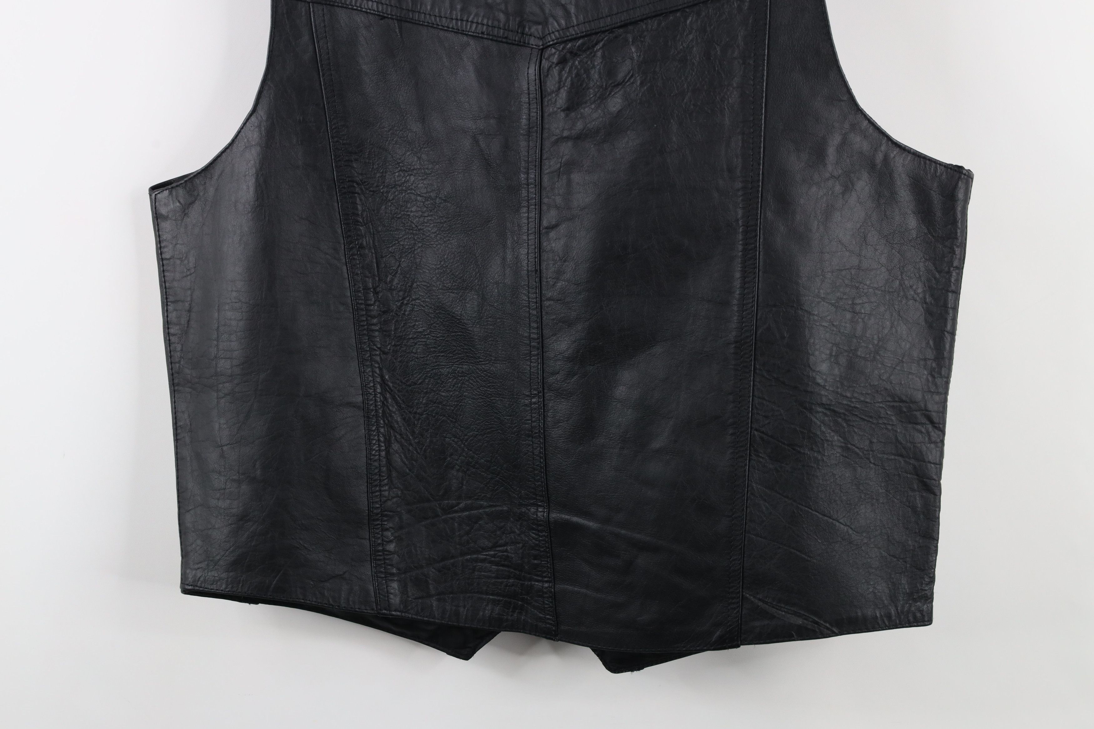 Vintage Vintage 90s Streetwear Leather Motorcycle Riding Vest Jacket Size US XL / EU 56 / 4 - 15 Thumbnail