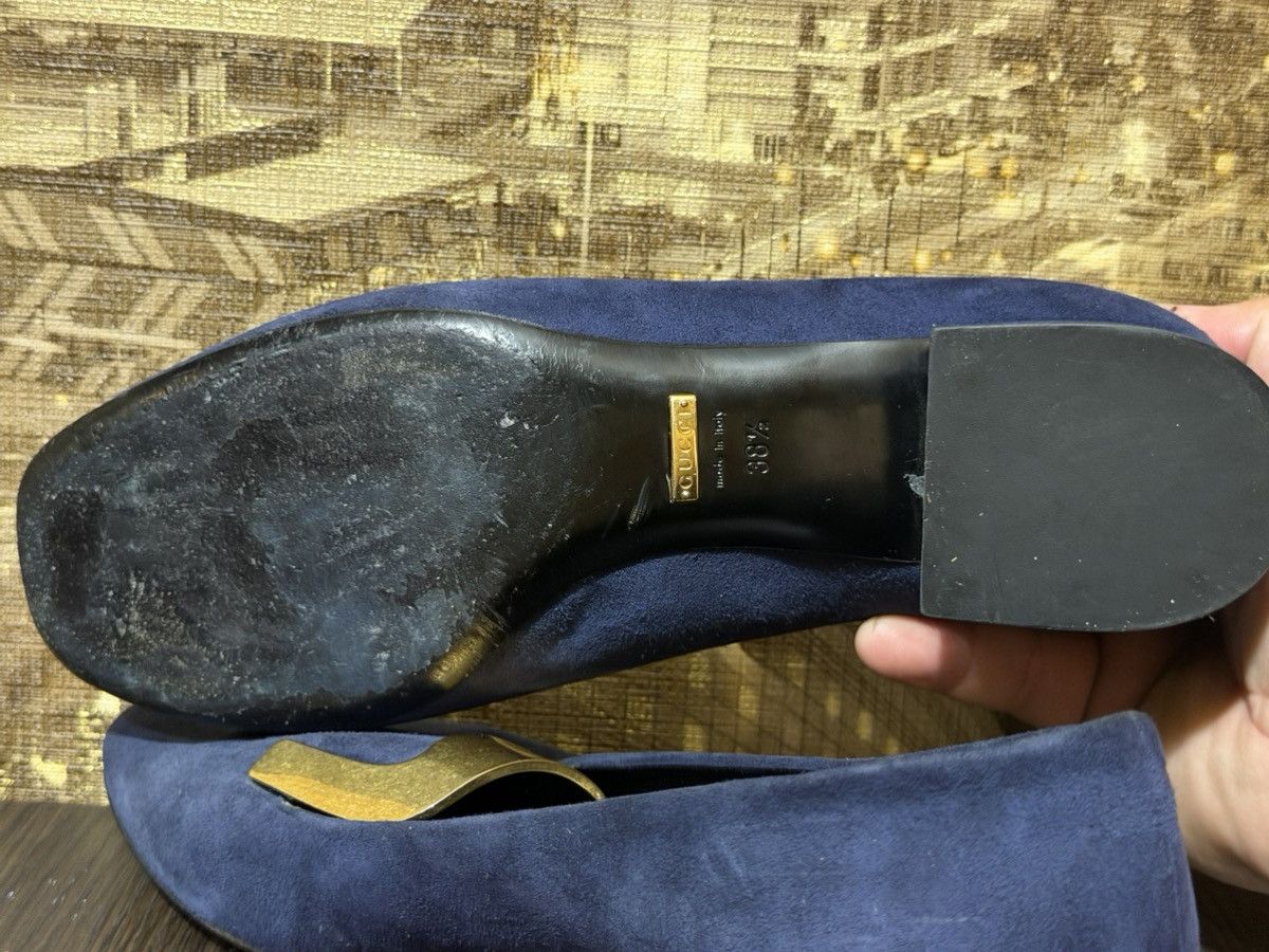 Gucci Gucci Blue Suede Alma Classic Smoking Slippers Size 38 1/2 Size US 6 / IT 36 - 9 Thumbnail