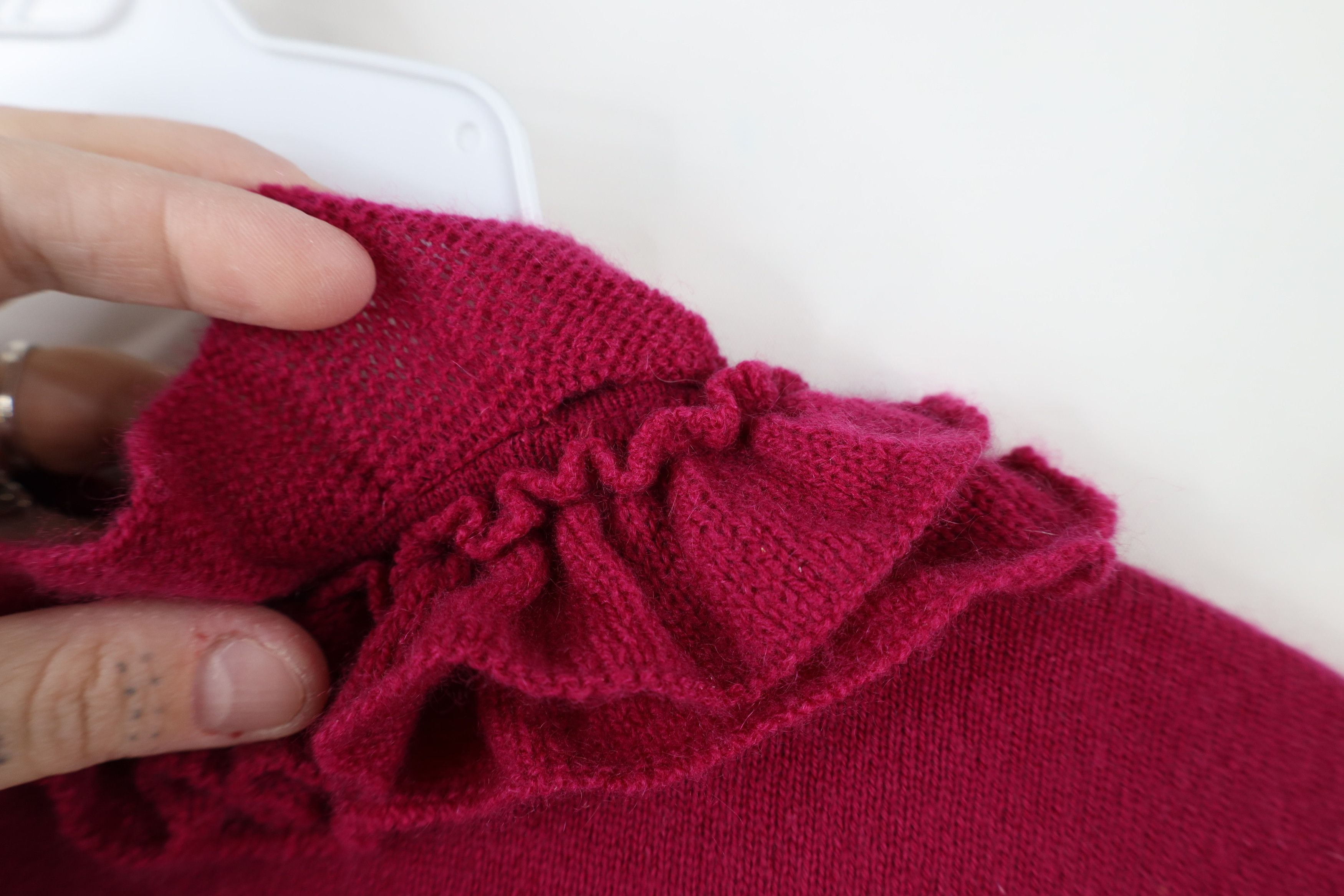 Vintage Vintage 90s Streetwear Cashmere Cardigan Sweater Magenta Size L / US 10 / IT 46 - 9 Thumbnail