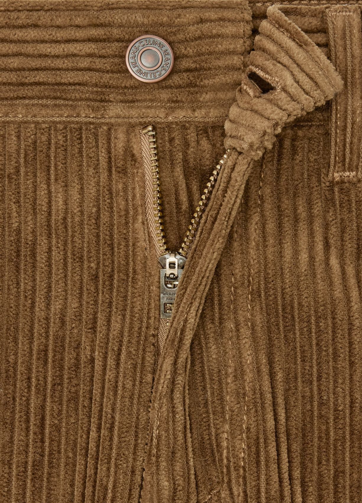 Celine o1w1db11124 Corduroy Kitty Jeans in Brown Size 24" / US 00 / IT 34 - 2 Thumbnail