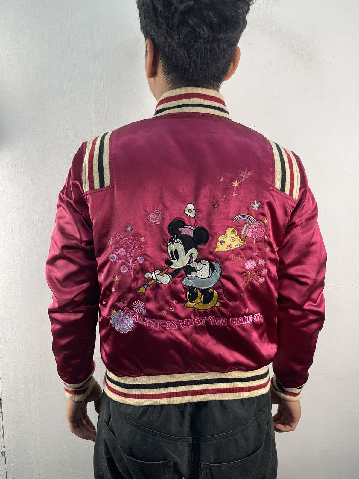 Disney Vintage Mickey Mouse Satin Bomber Varsity Jacket Size US M / EU 48-50 / 2 - 3 Thumbnail
