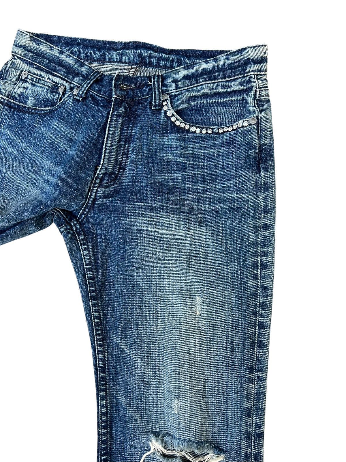 Vintage ABX. Japan Ripped Distressed Denim Studded Bootcut Jeans Size US 30 / EU 46 - 9 Thumbnail