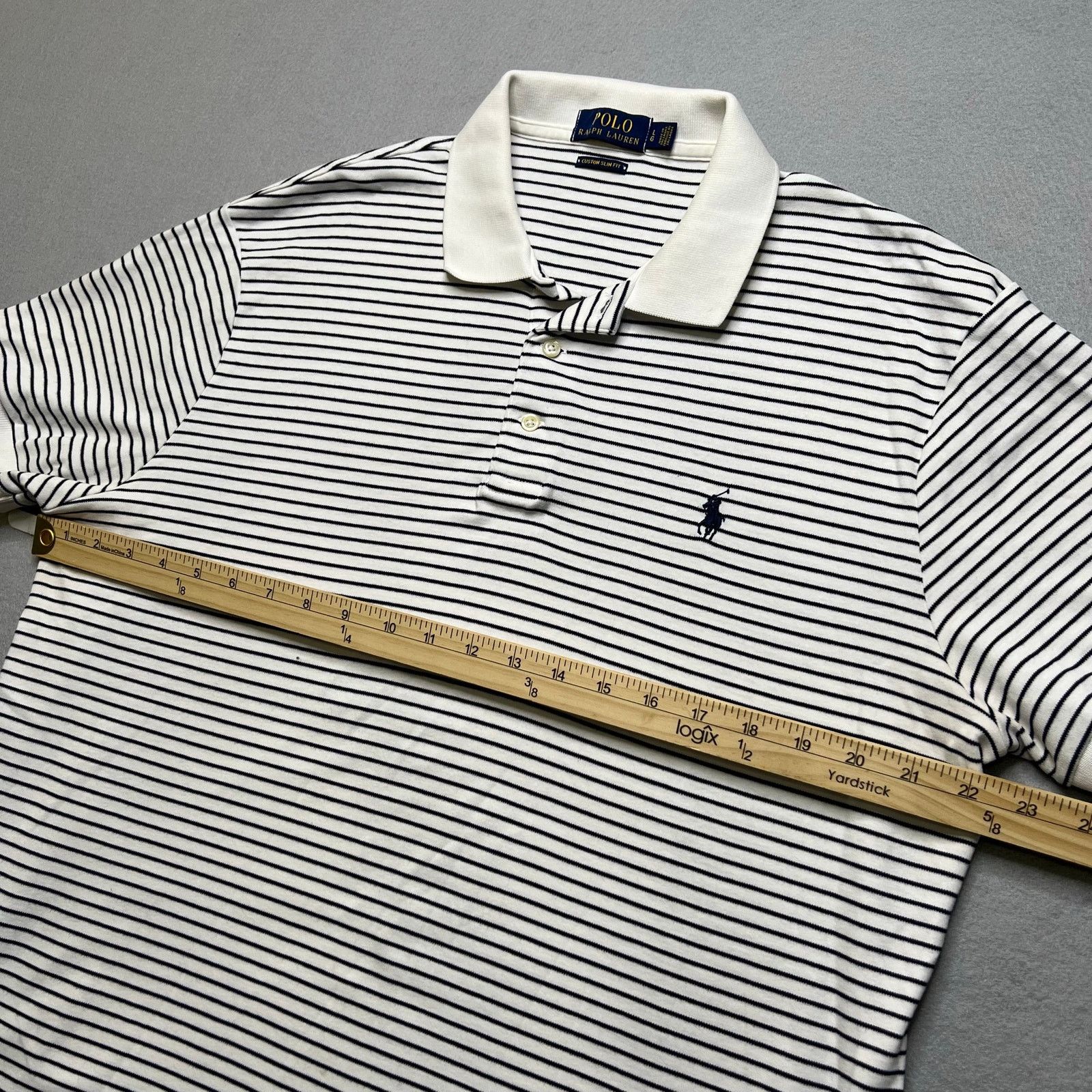 Polo Ralph Lauren Polo Ralph Lauren Custom Slim Fit Polo Shirt Mens L Striped Size US L / EU 52-54 / 3 - 6 Thumbnail