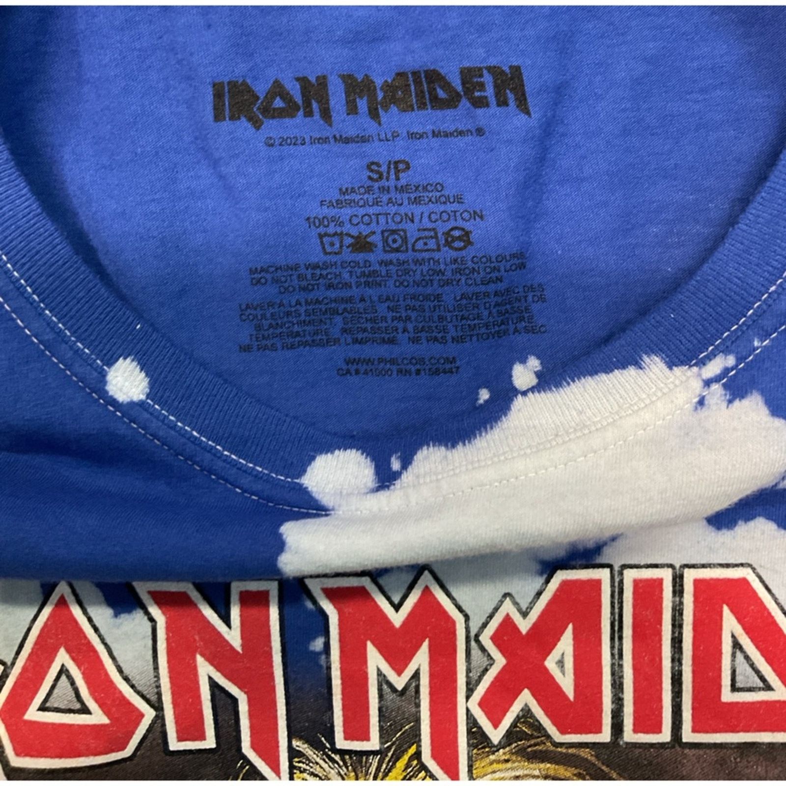 Iron Maiden Iron Maiden Tie-Dye Blue/White Graphic T-Shirt Size US S / EU 44-46 / 1 - 4 Thumbnail