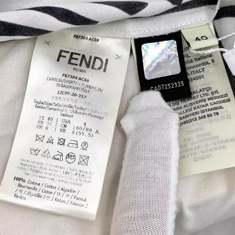 Fendi FENDI White logo graffiti lined cotton notch collar long-s Size XS / US 0-2 / IT 36-38 - 6 Thumbnail