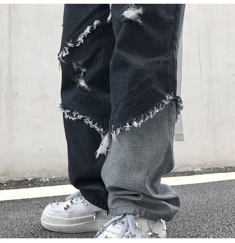 Japanese Brand × Jean Baggy Distressed patchwork jeans denim y2k vintage Size US 32 / EU 48 - 7 Thumbnail