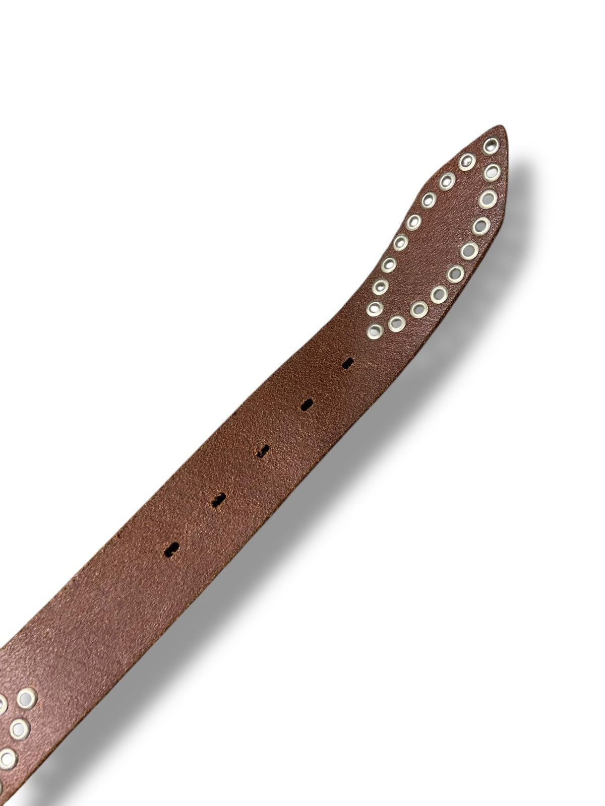 Japanese Brand 🔥 METAL STUDDED LEATHER BELT 🔥 (142) Size 42 - 6 Thumbnail