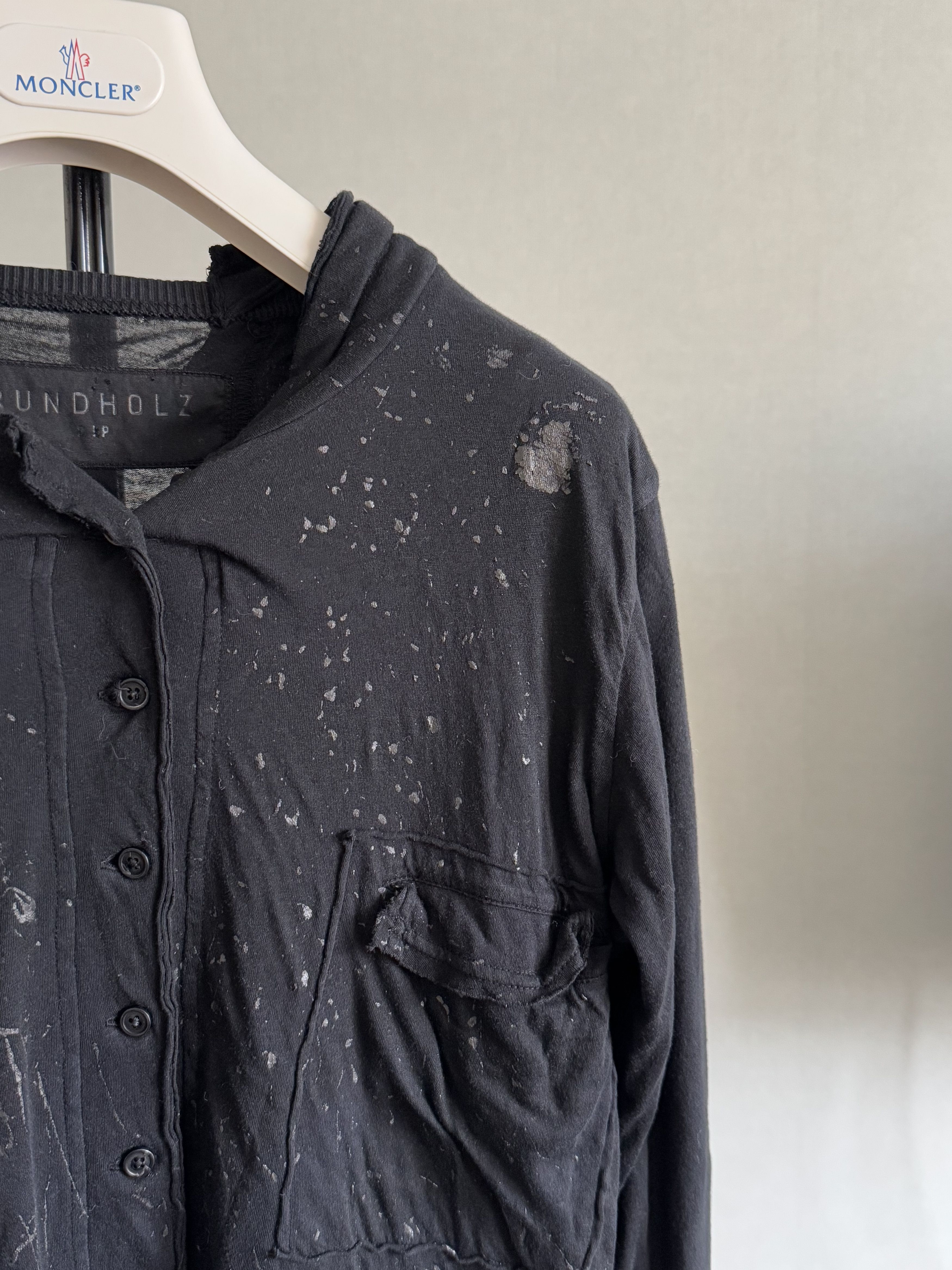 Rundholz Rundholz Dip Lagenlook Black Splattered Shirt Size M / US 6-8 / IT 42-44 - 3 Thumbnail