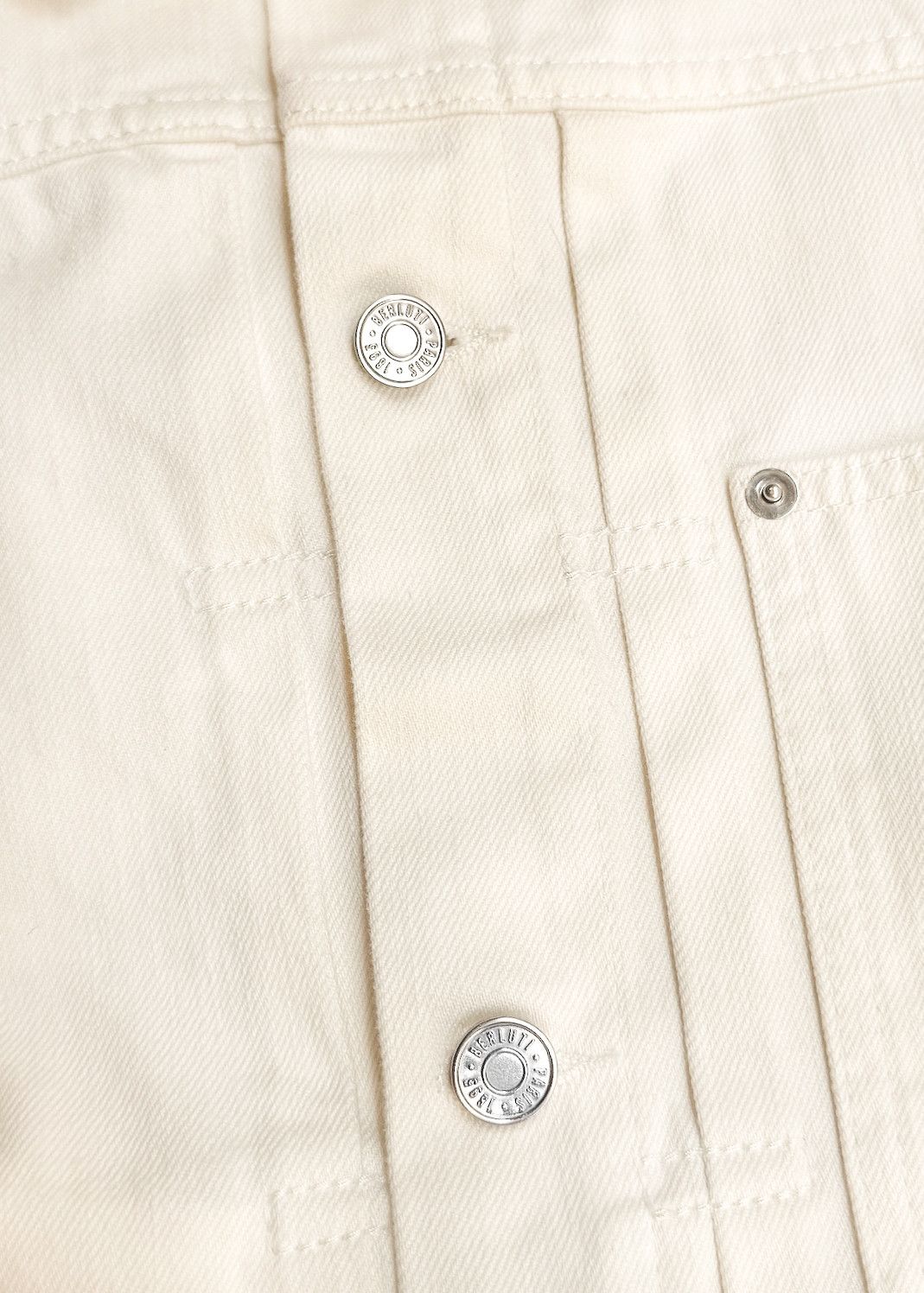 Berluti Berluti SS18 Ivory Leather Trim Denim Jacket Size US M / EU 48-50 / 2 - 4 Thumbnail
