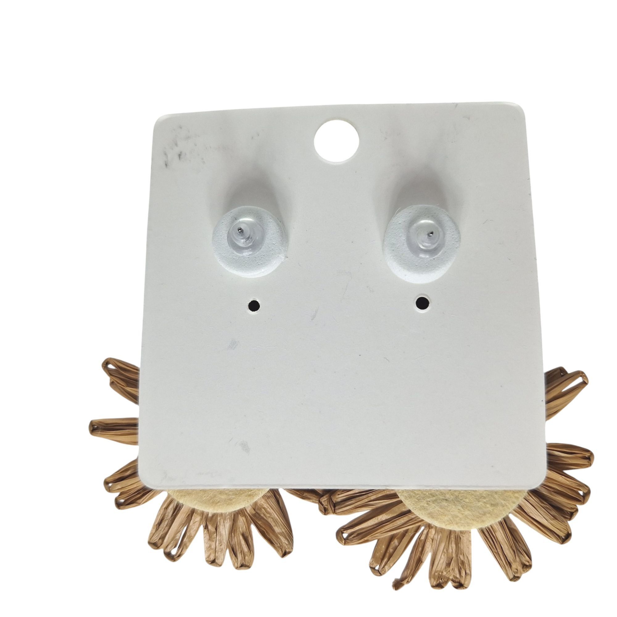 Other Raffia Sunflower Drop Earrings Tan 2.5” Coquette Boho Tropic Size ONE SIZE - 2 Thumbnail