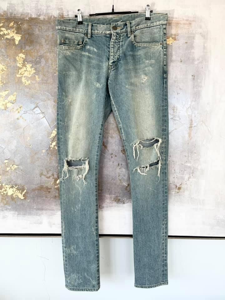 image of Saint Laurent Paris Saint Laurent 2014 Crash Reissue in Blue, Men's (Size 30)