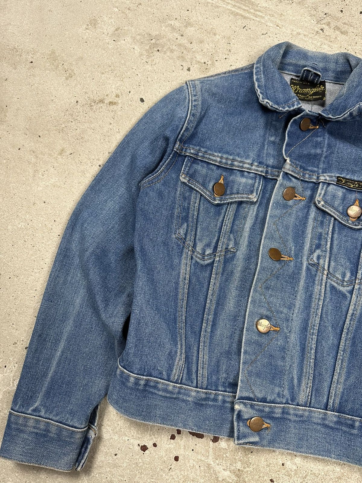Wrangler Vintage 80s Wrangler Denim Jeans Trucker Jacket rare Size XS / US 0-2 / IT 36-38 - 5 Thumbnail