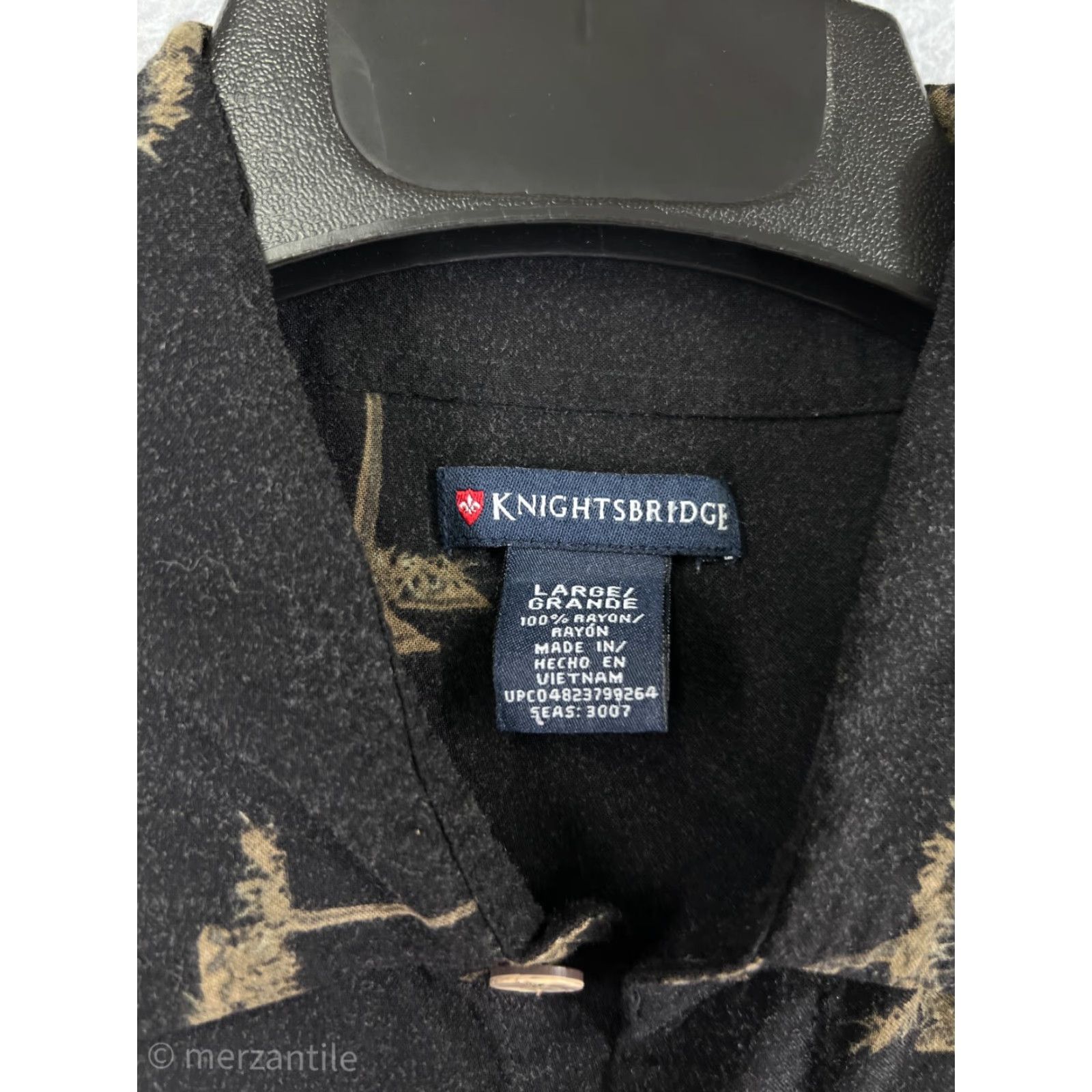 Vintage Knights Bridge Shirt Men Large Black Palm Tree All Over Print Button Up Hawaiian Size US L / EU 52-54 / 3 - 3 Thumbnail