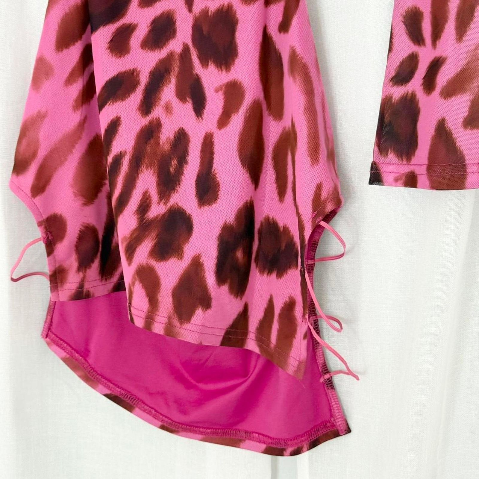 Other Y2K pink leopard mesh cutout mini dress Size M / US 6-8 / IT 42-44 - 2 Thumbnail