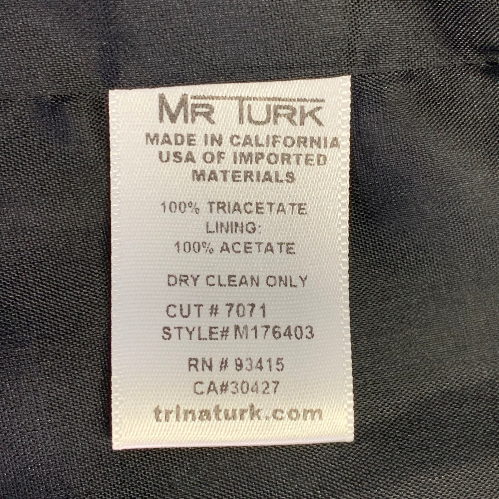 Mr Turk Navy Triacetate Contrast Trim Single Breasted Sport Coat Size 46R - 8 Thumbnail