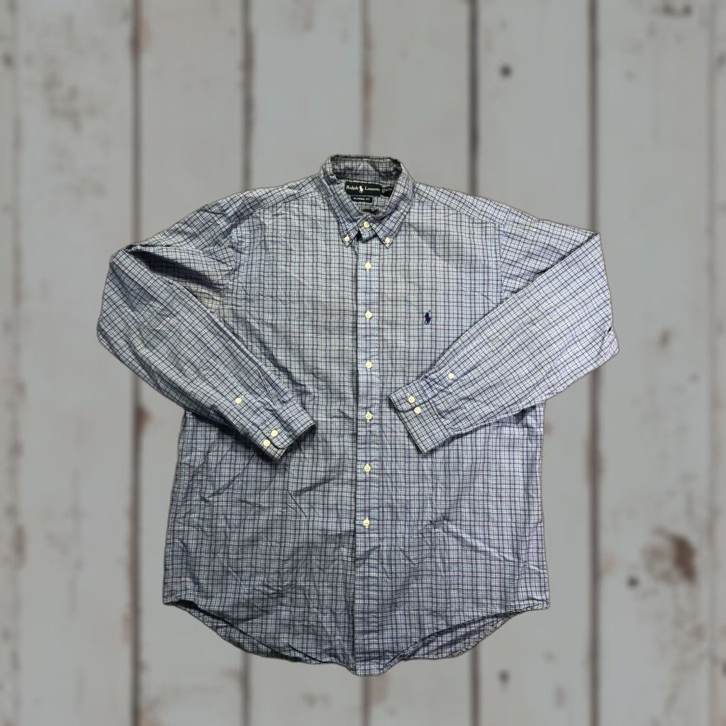 Ralph Lauren Ralph Lauren Shirt Mens Large Blue Plaid Long Sleeve Button Down Pony Logo Size US L / EU 52-54 / 3 - 1 Thumbnail