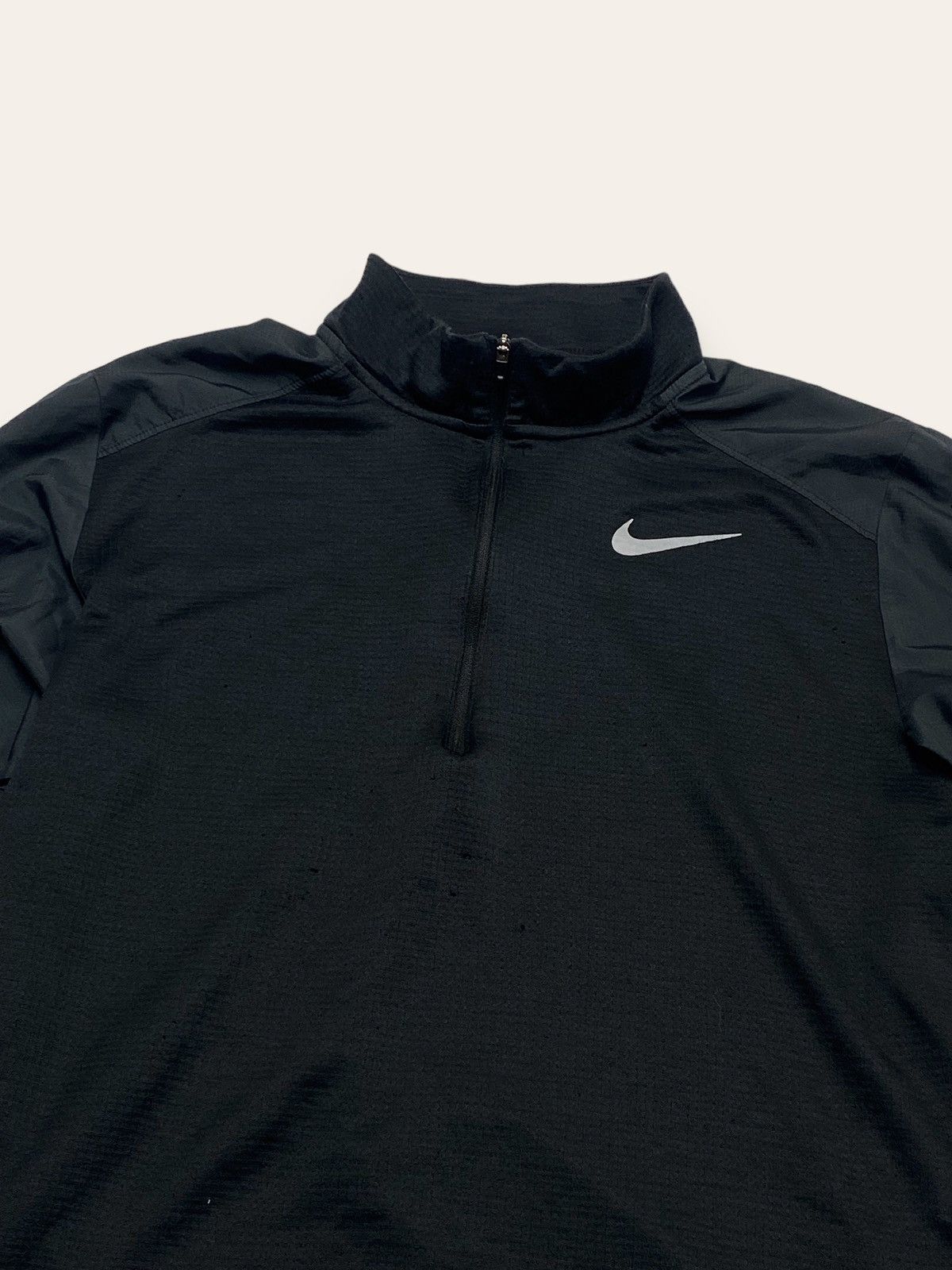 Nike 00s Vintage NIKE RUNNING 1/3 Zip Black Track Top Size US M / EU 48-50 / 2 - 3 Thumbnail