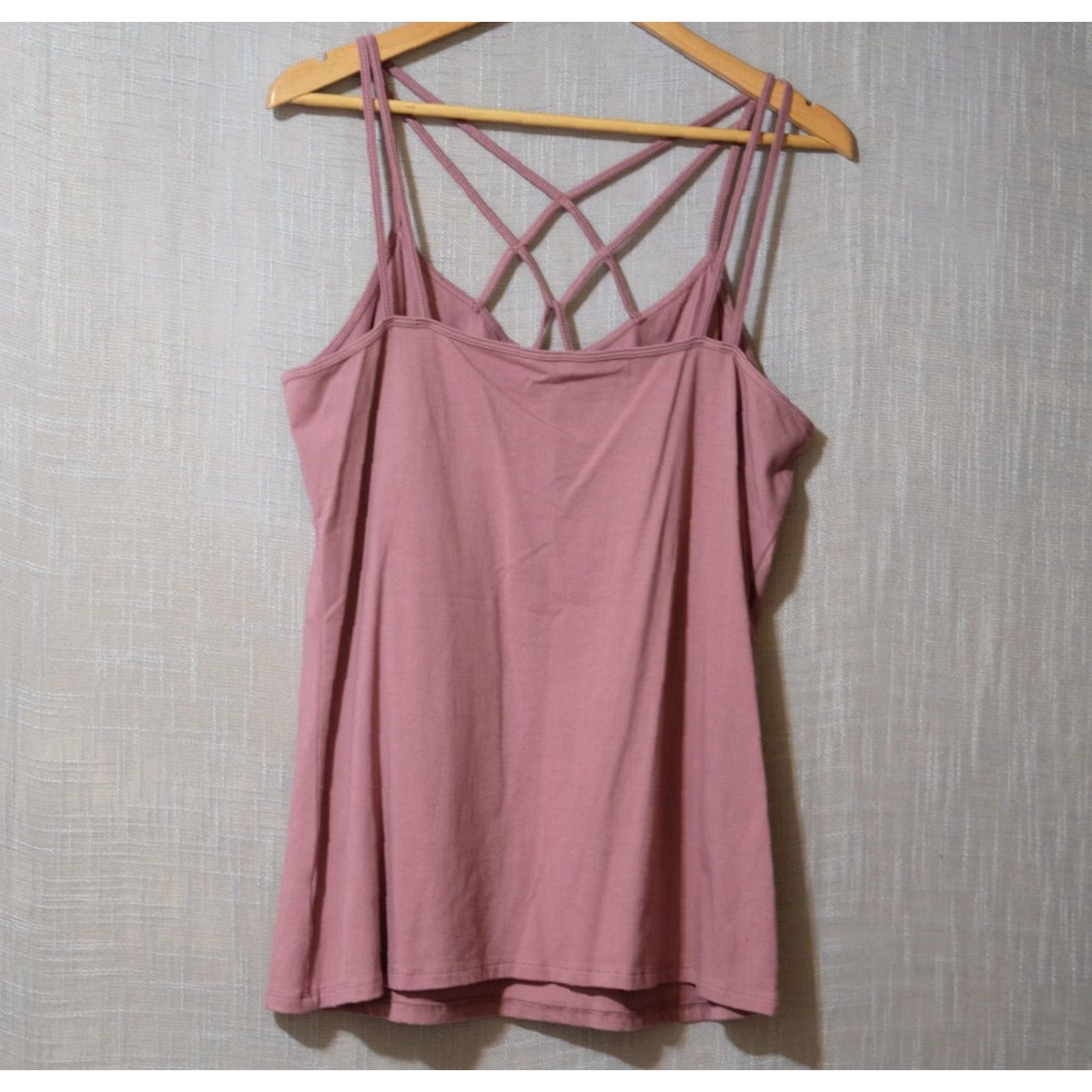 Vintage Maurices Tank Top Spaghetti Straps Cross Neck Old Rose Women's XL Size XL / US 12-14 / IT 48-50 - 4 Thumbnail