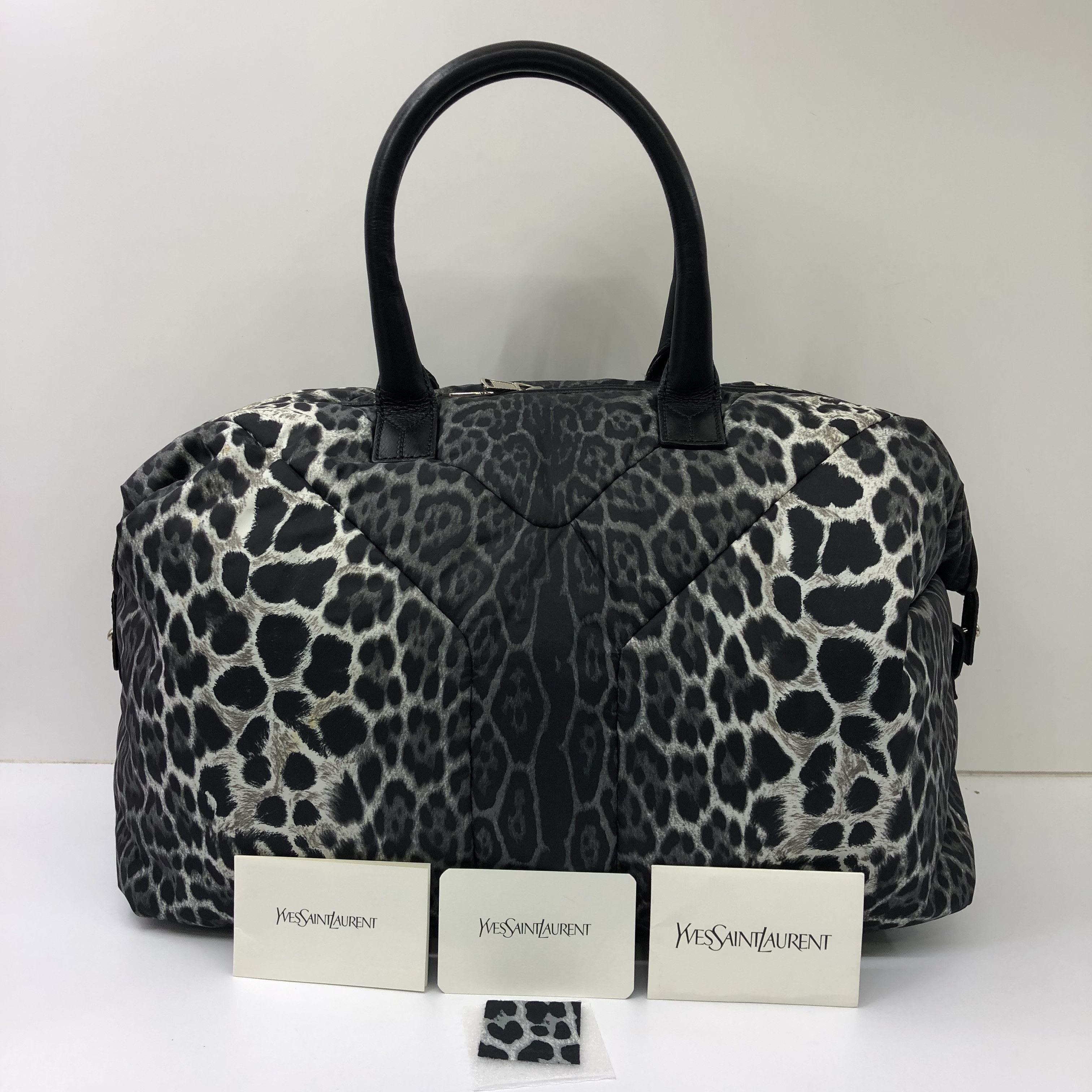 Yves Saint Laurent Yves Saint Laurent Easy Leopard Print Nylon Handbag Size ONE SIZE - 3 Thumbnail