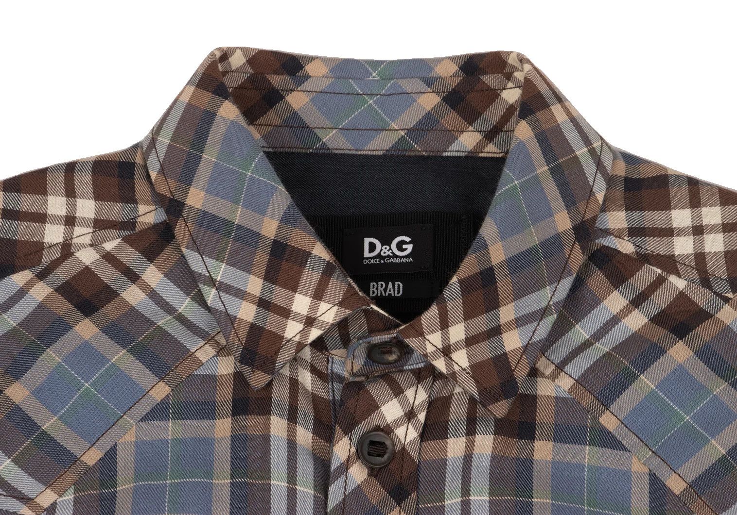Dolce & Gabbana Multi Cotton Rib Check Western Yoke Shirt Size M Size US M / EU 48-50 / 2 - 3 Thumbnail