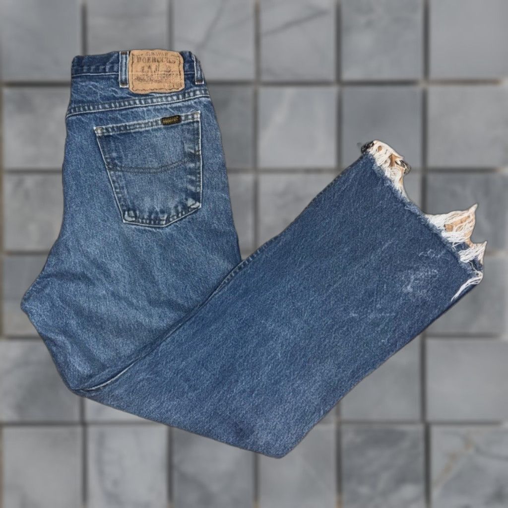 Vintage VINTAGE Sears Roebucks Jeans 32x28 Blue Distressed Workwear Made in USA Mens Jeans Straight 32 Blue Distressed USA Size US 32 / EU 48 - 1 Thumbnail