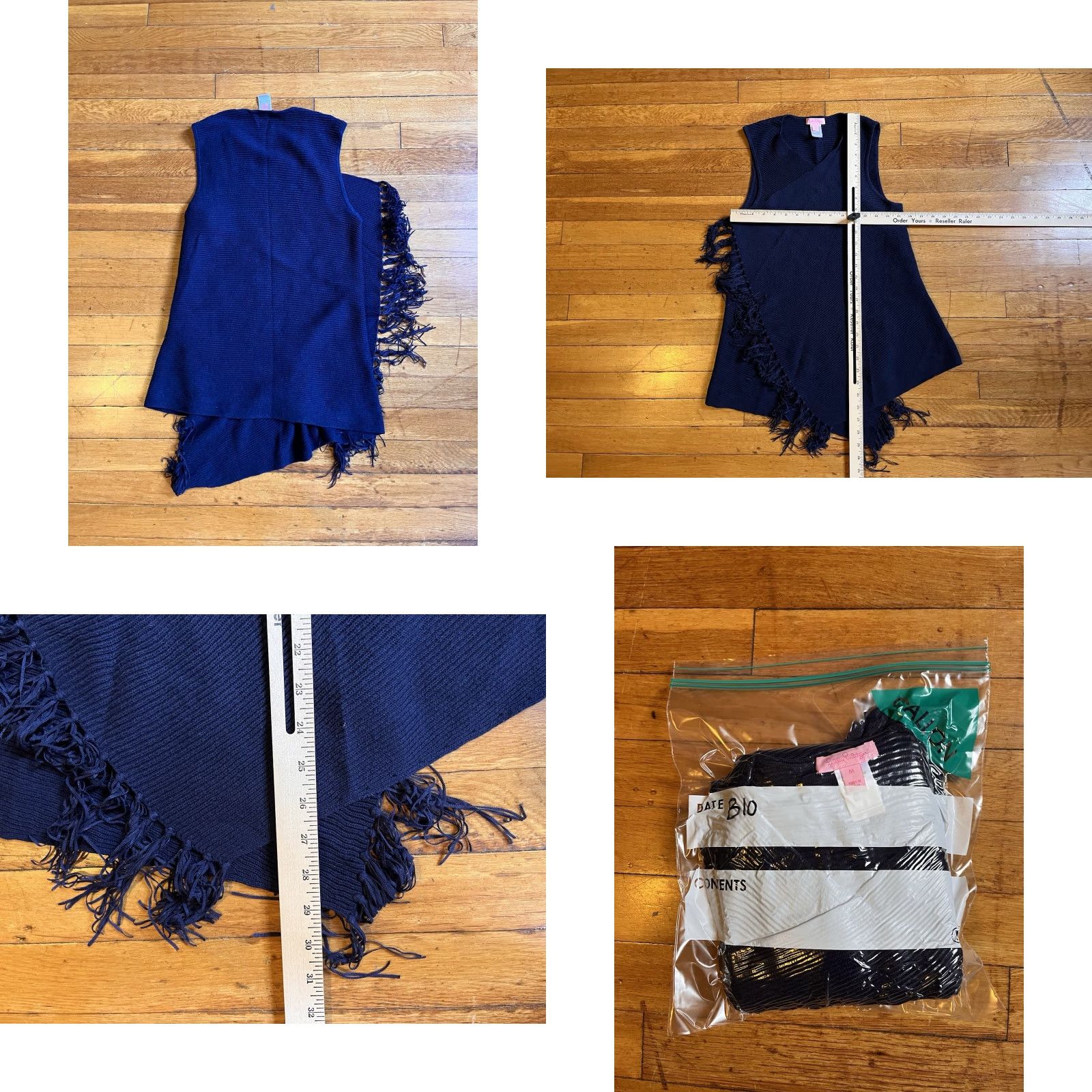 Lilly Pulitzer VINTAGE Lilly Pulitzer Fringe Sweater Vest Women’s Medium Navy Blue Size M / US 6-8 / IT 42-44 - 8 Thumbnail