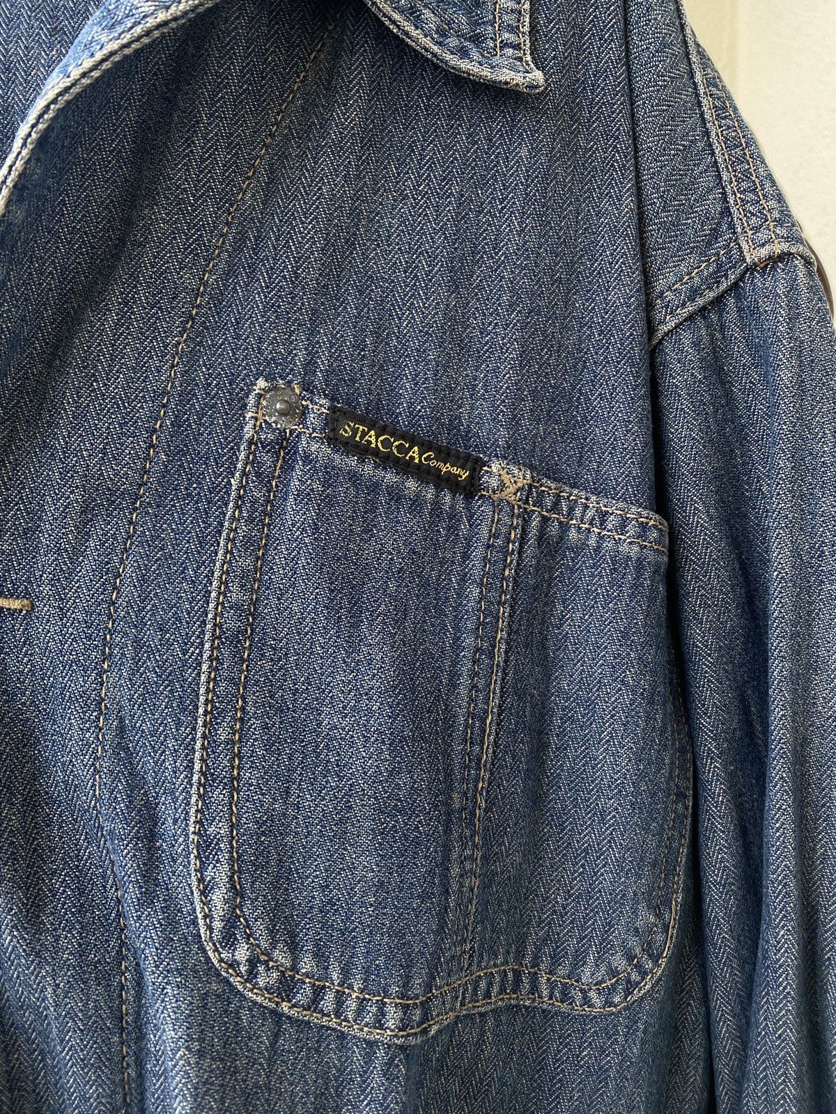 Vintage Vintage ultra rare workwear denim stacca co. long jacket Size US XL / EU 56 / 4 - 7 Thumbnail