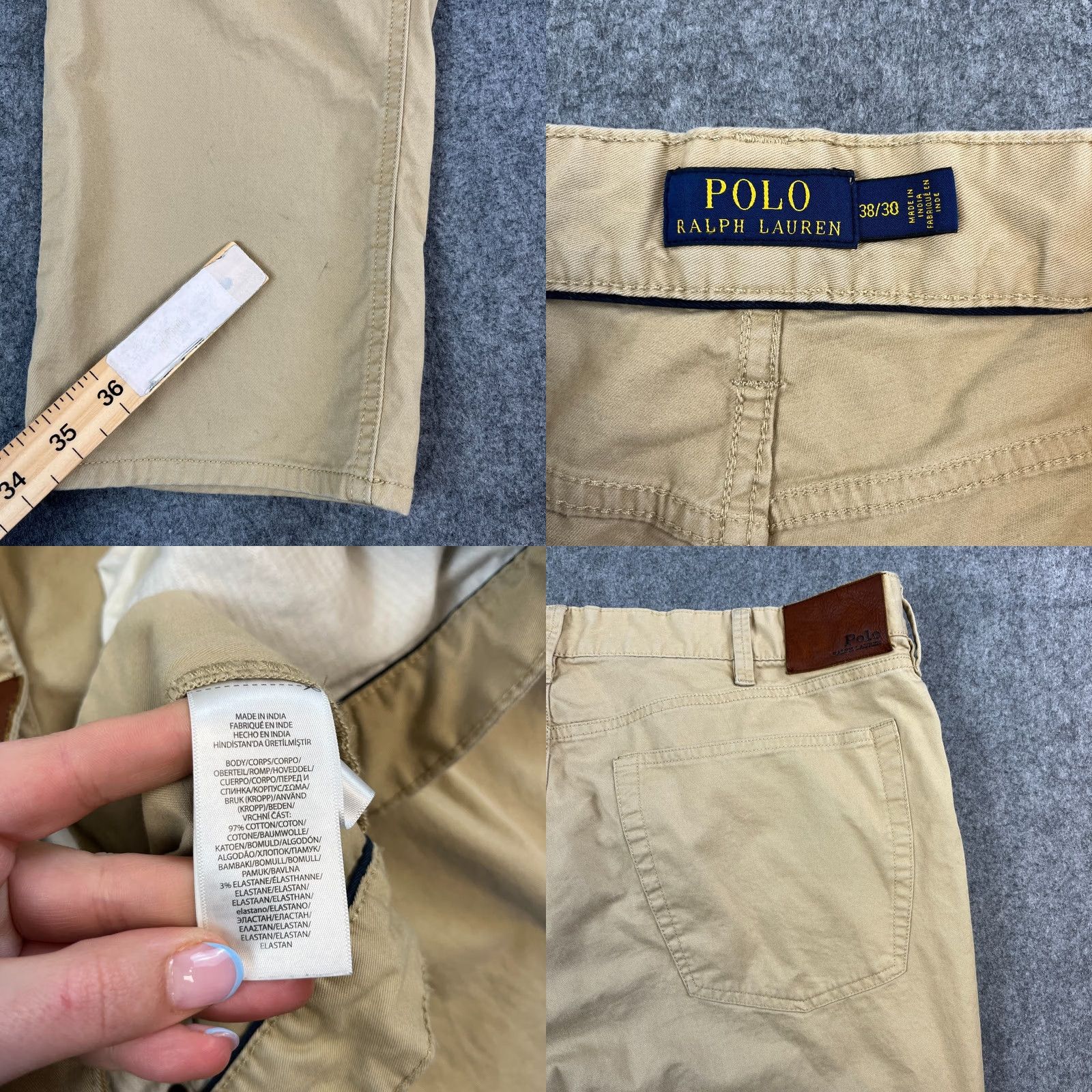 Polo Ralph Lauren Polo Ralph Lauren Mens Chino Trousers Pants Slim Fit 38 Beige Stretch 5-Pocket Design Logo Preppy, Trousers, Regular Size 38 Mens Size US M / EU 48-50 / 2 - 8 Thumbnail