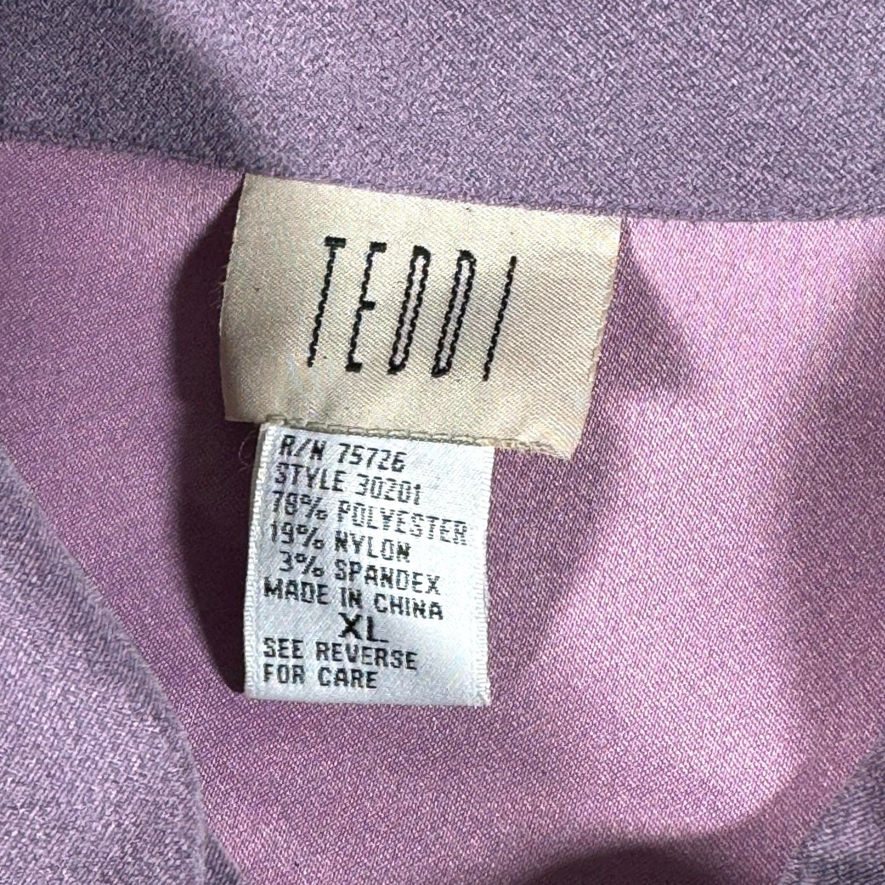 Vintage VINTAGE Teddi Jacket Womens XL 80s 90s Full Zip Pockets Peter Pan Collar Pastel Purple Zip Pockets Size XL / US 12-14 / IT 48-50 - 5 Thumbnail