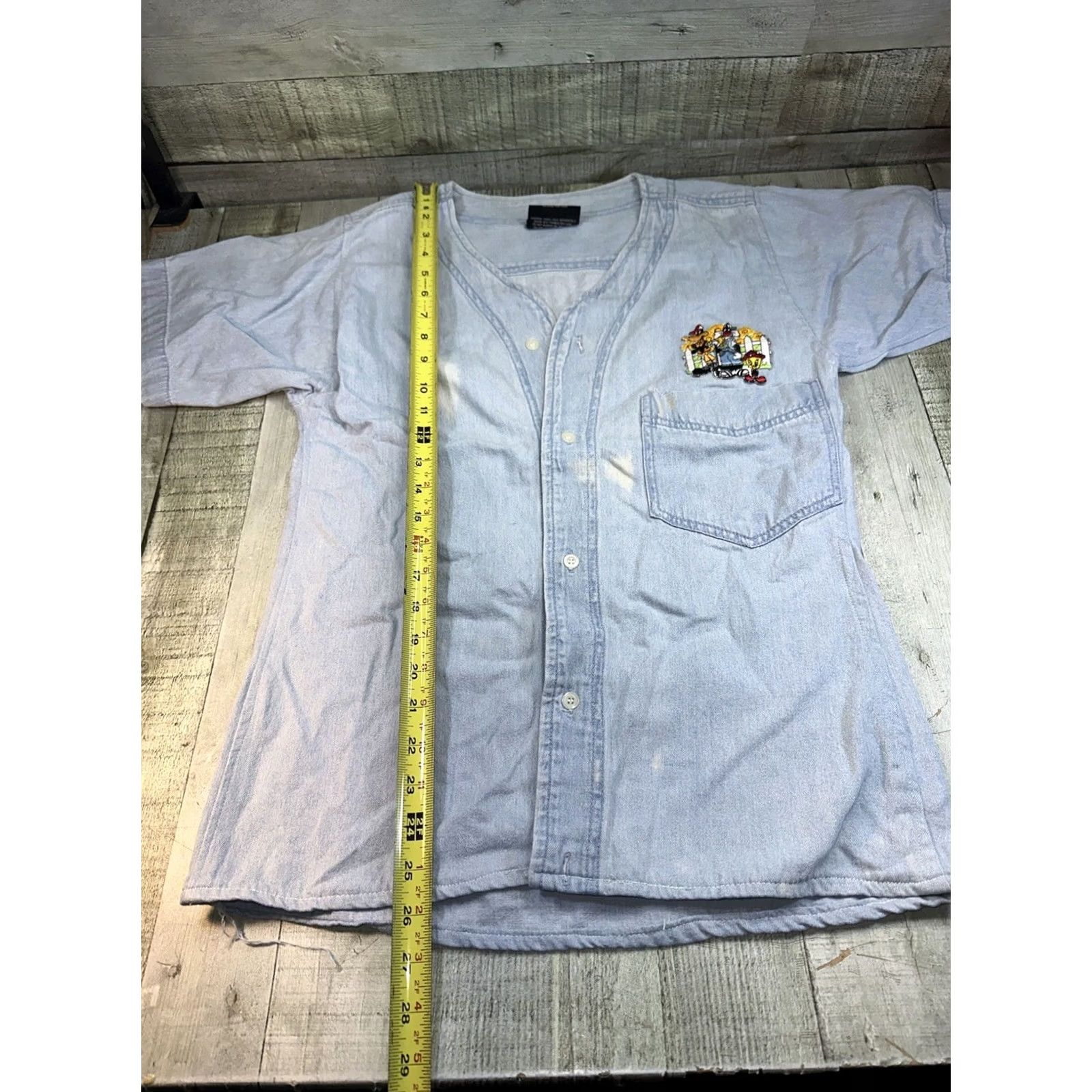 Vintage VINTAGE Looney Tunes Denim Jersey Shirt XL Women Blue 1990s Button-Up Girls Womens Fans Size XL / US 12-14 / IT 48-50 - 6 Thumbnail
